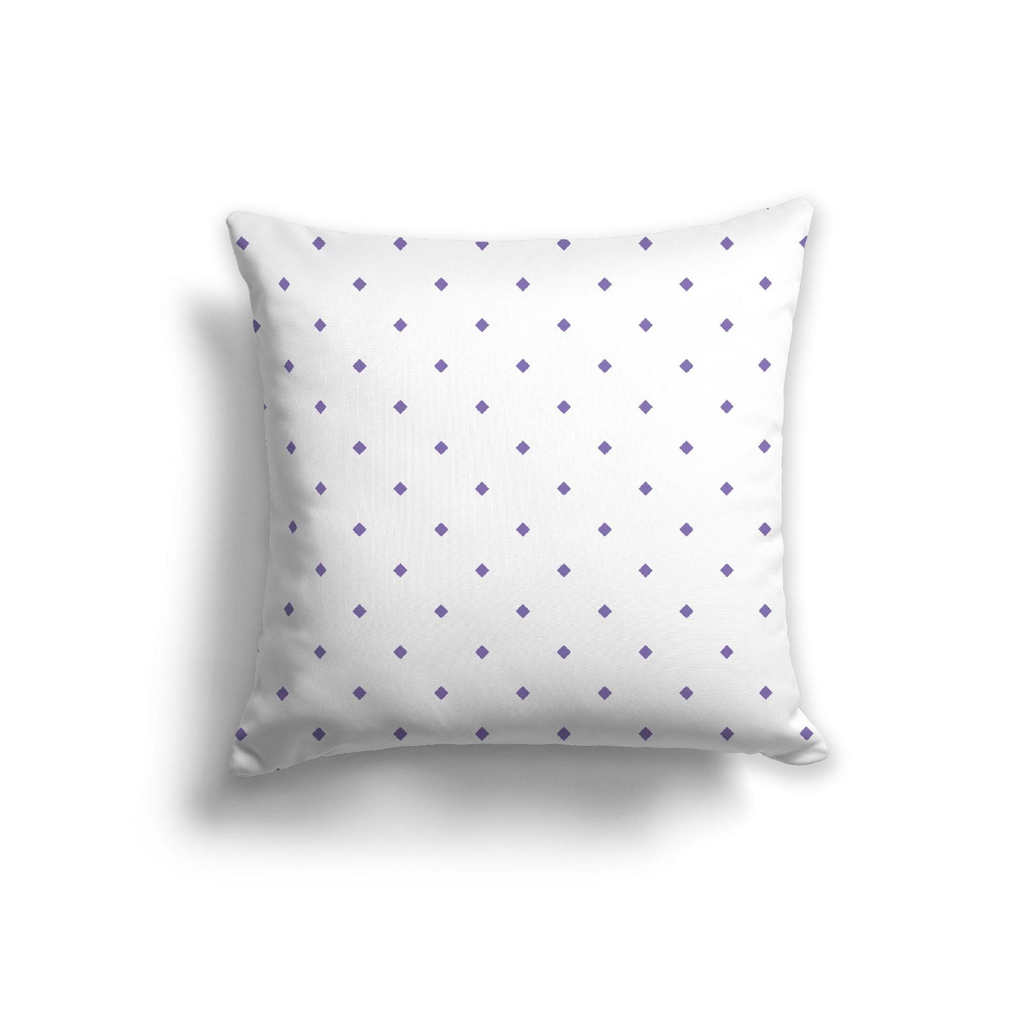 Off-White Cotton Canvas Cushion Covers with Purple Diamonds on Front, CACU-1350-101