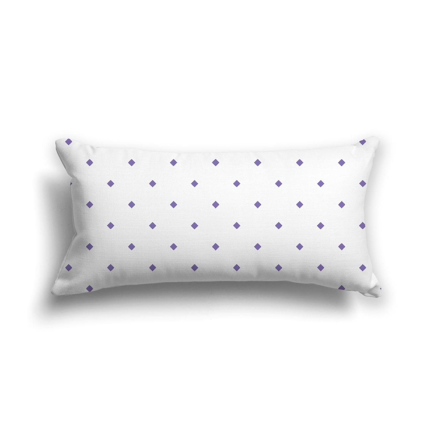 Off-White Cotton Canvas Cushion Covers with Purple Diamonds on Front, CACU-1350-101