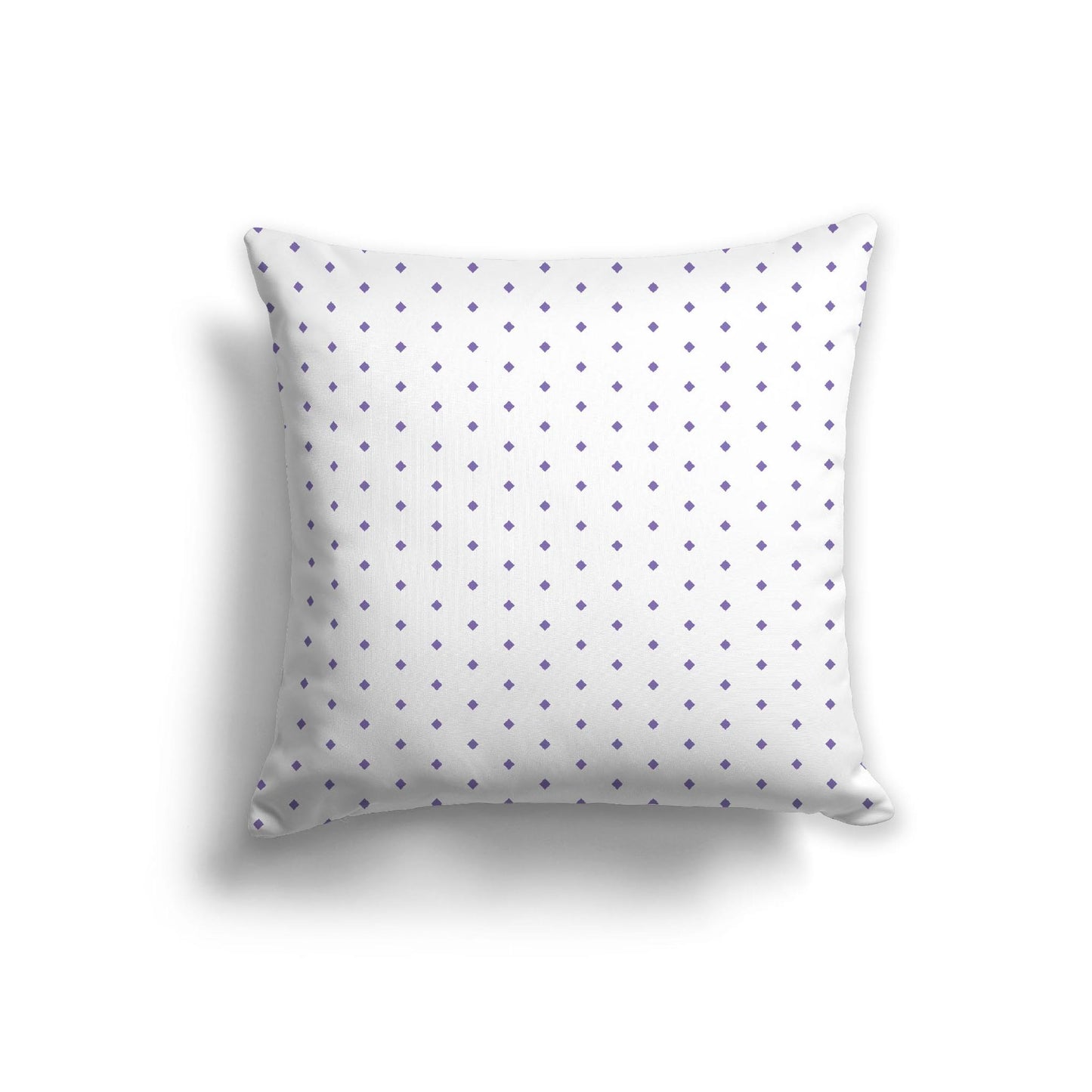 Off-White Cotton Canvas Cushion Covers with Fine Purple Diamonds on Front, CACU-1350-111