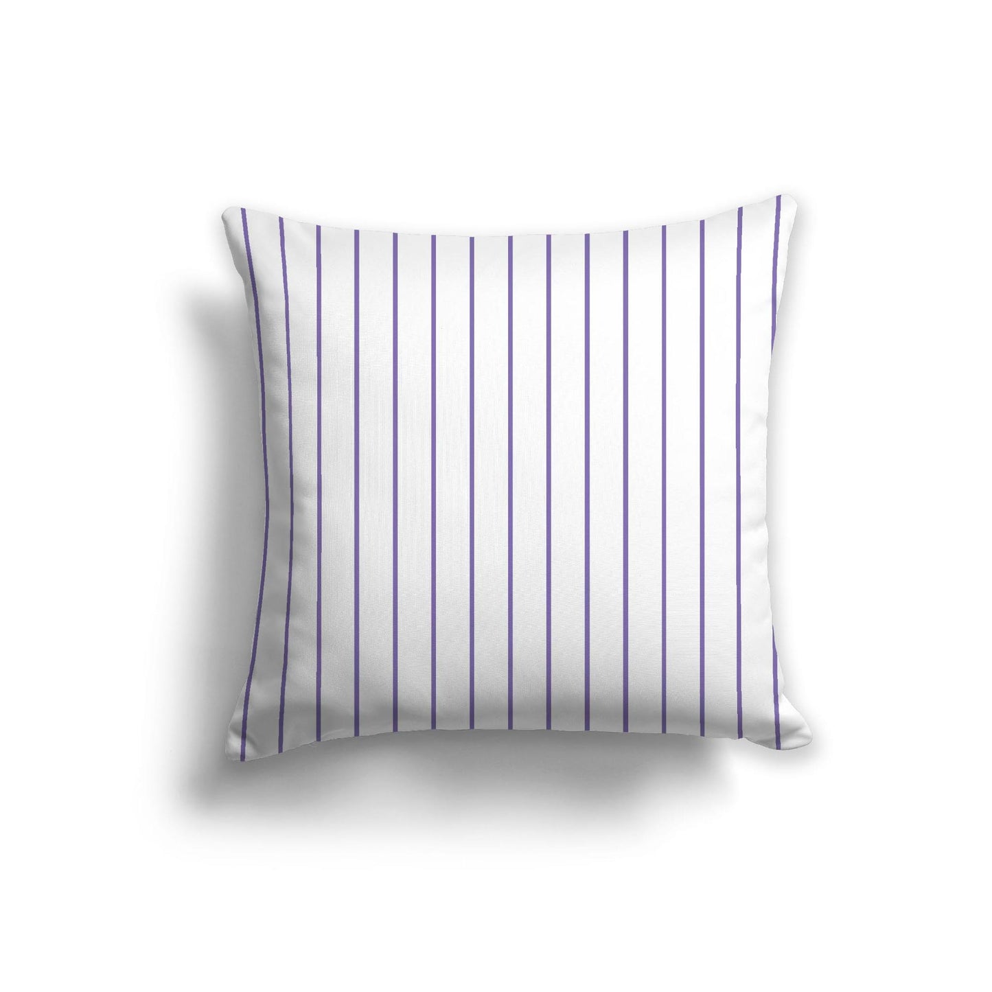 Off-White Cotton Canvas Cushion Covers with Fine Purple Stripes on Front, CACU-1350-151