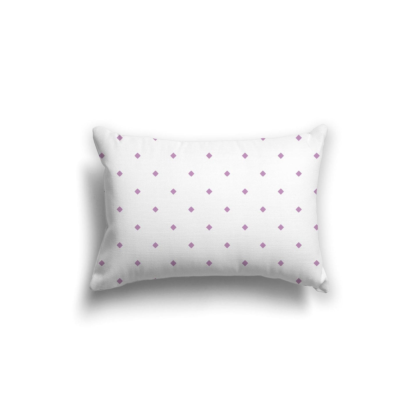 Off-White Cotton Canvas Cushion Covers with Mauve Diamonds on Front, CACU-1360-101