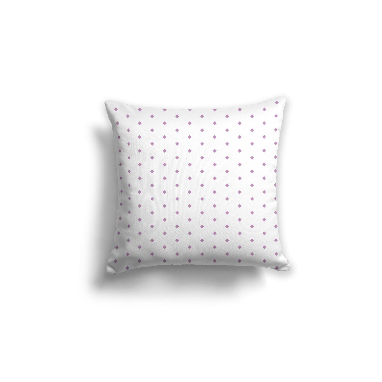Off-White Cotton Canvas Cushion Covers with Fine Mauve Diamonds on Front, CACU-1360-111
