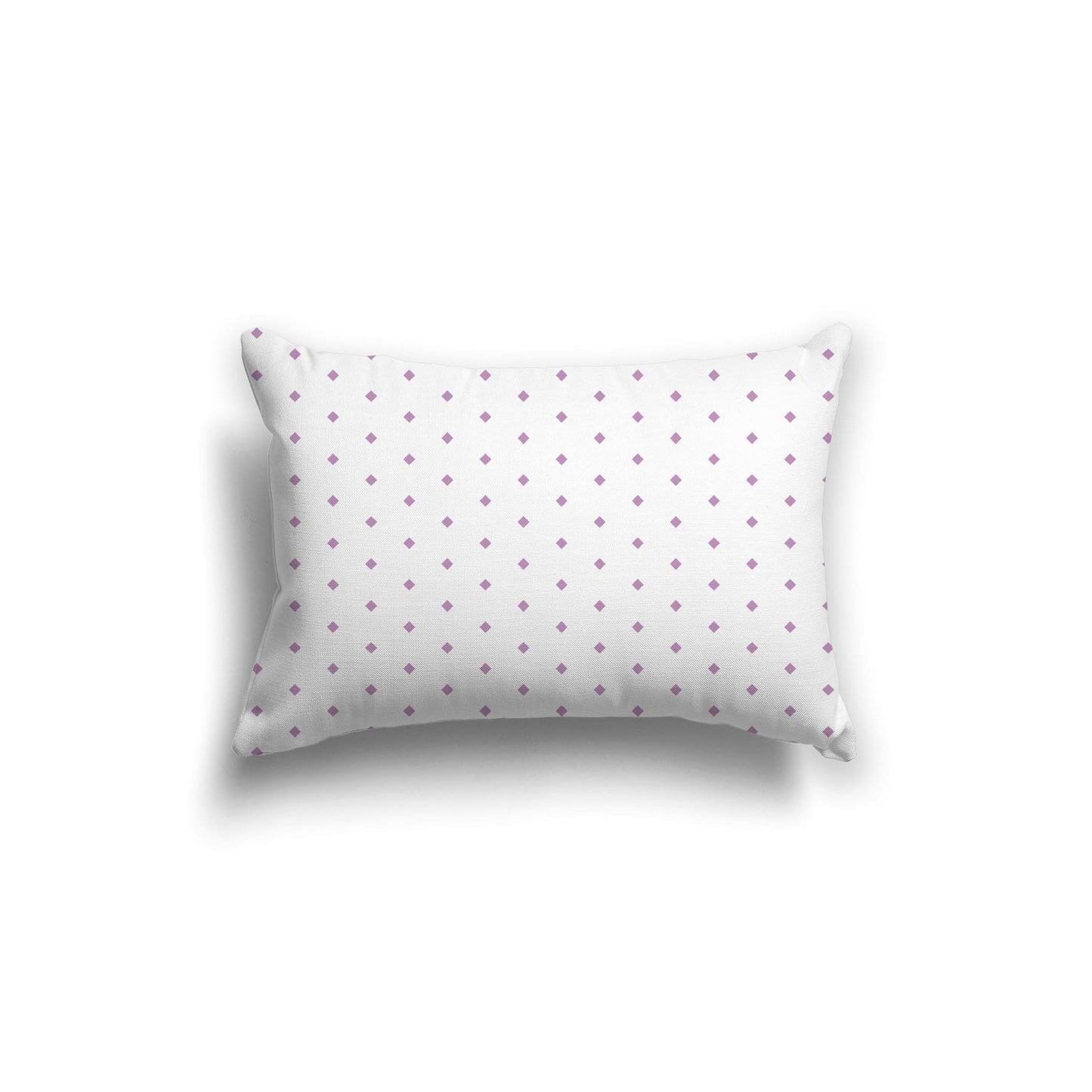 Off-White Cotton Canvas Cushion Covers with Fine Mauve Diamonds on Front, CACU-1360-111
