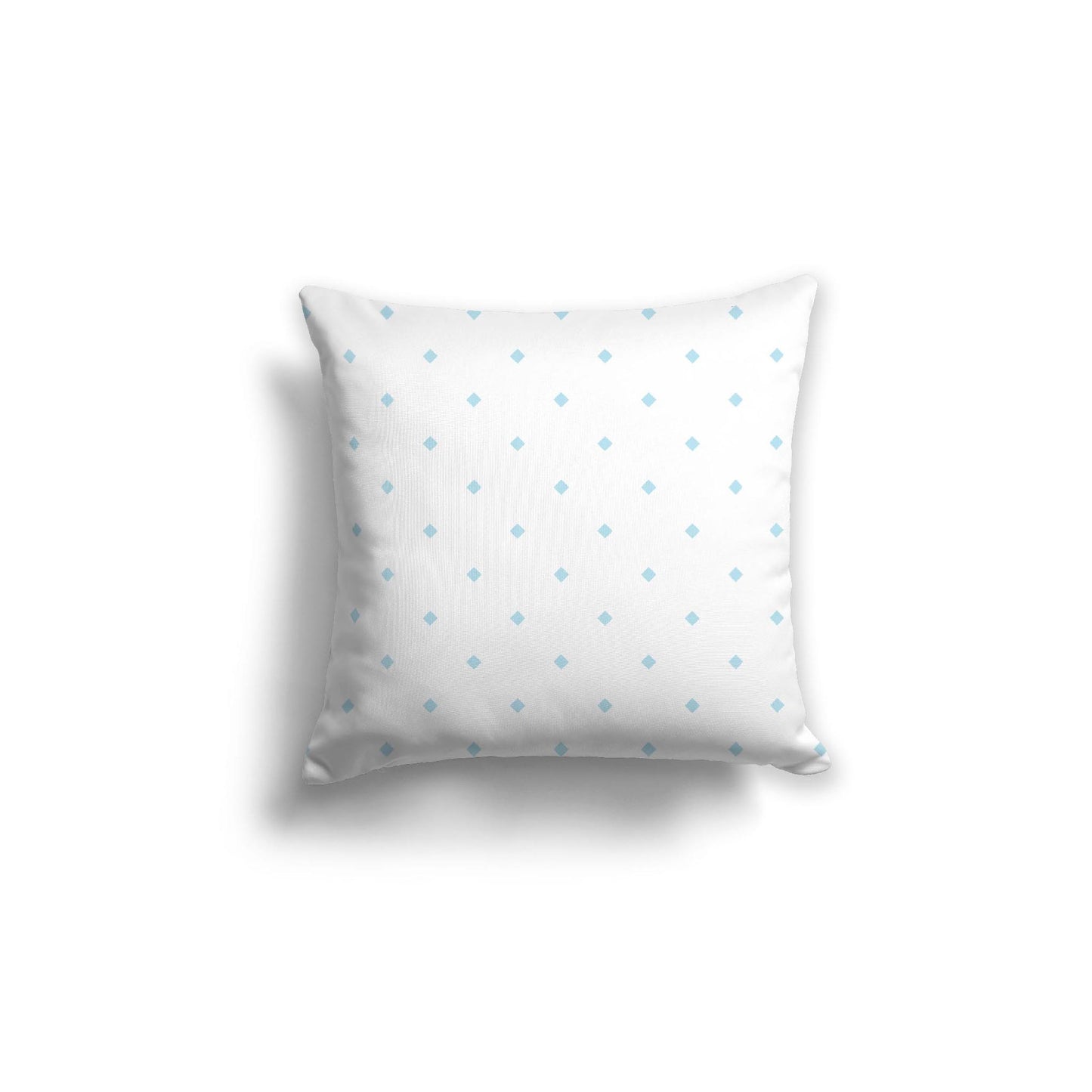 Off-White Cotton Canvas Cushion Covers with Blue Diamonds on Front, CACU-1370-101