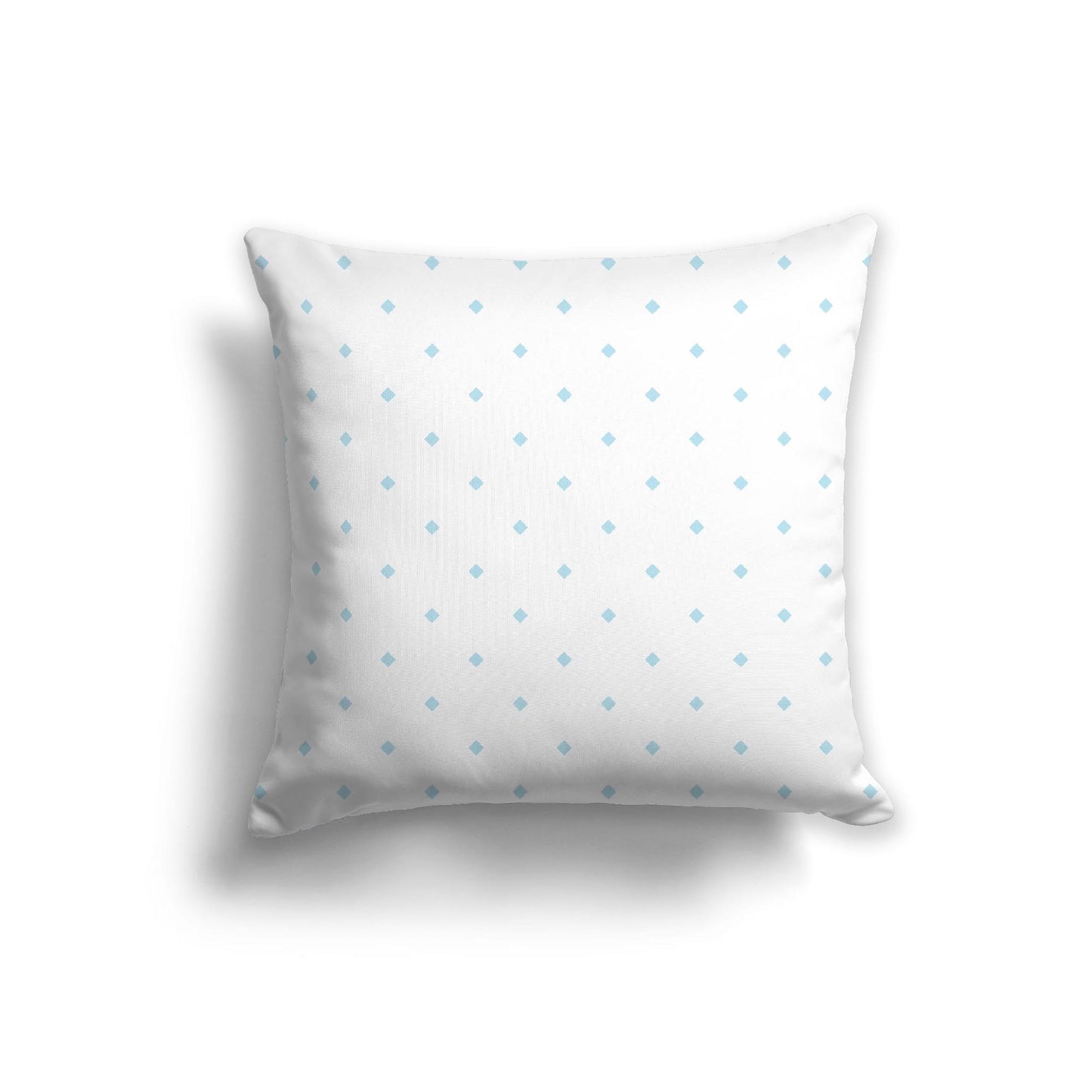 Off-White Cotton Canvas Cushion Covers with Blue Diamonds on Front, CACU-1370-101