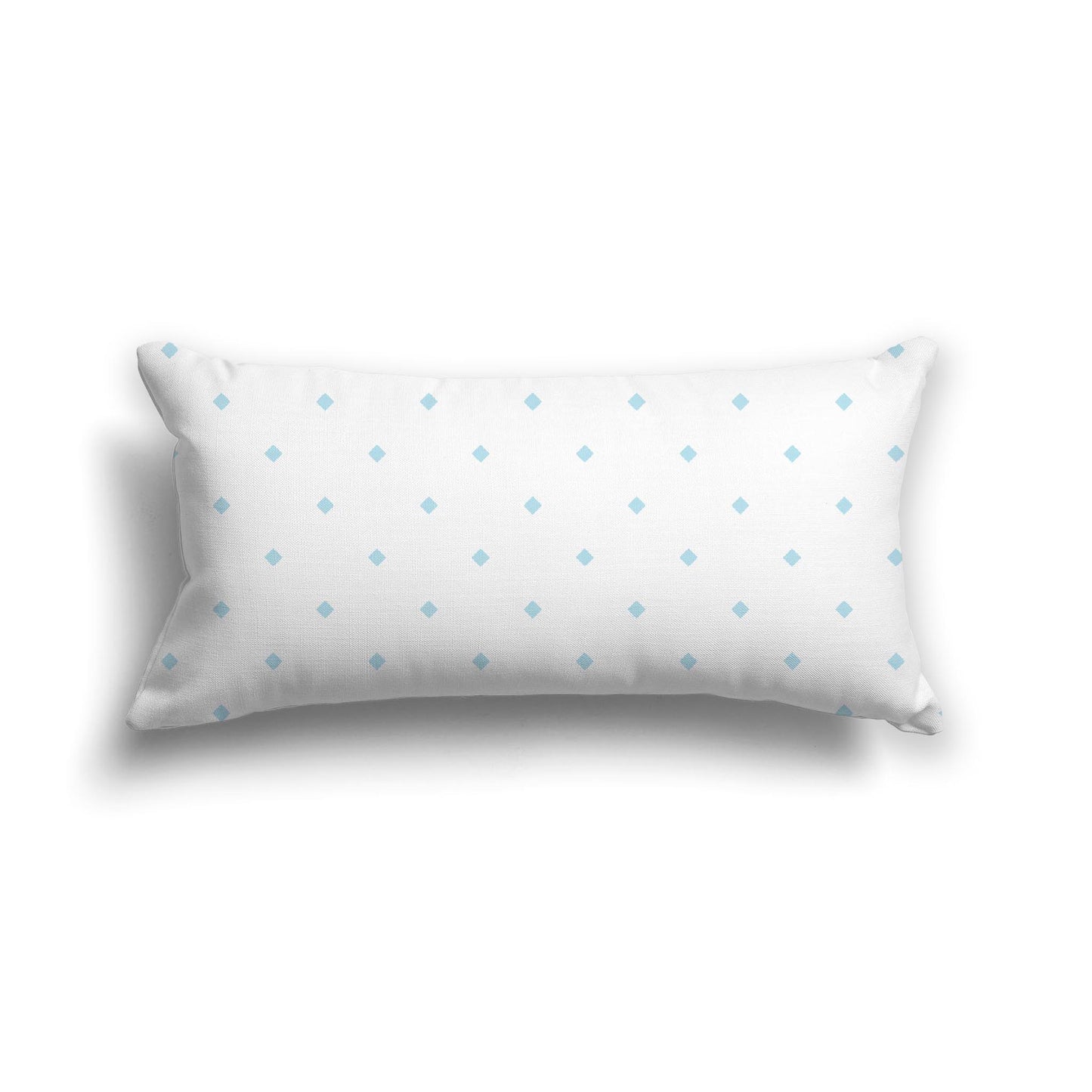 Off-White Cotton Canvas Cushion Covers with Blue Diamonds on Front, CACU-1370-101