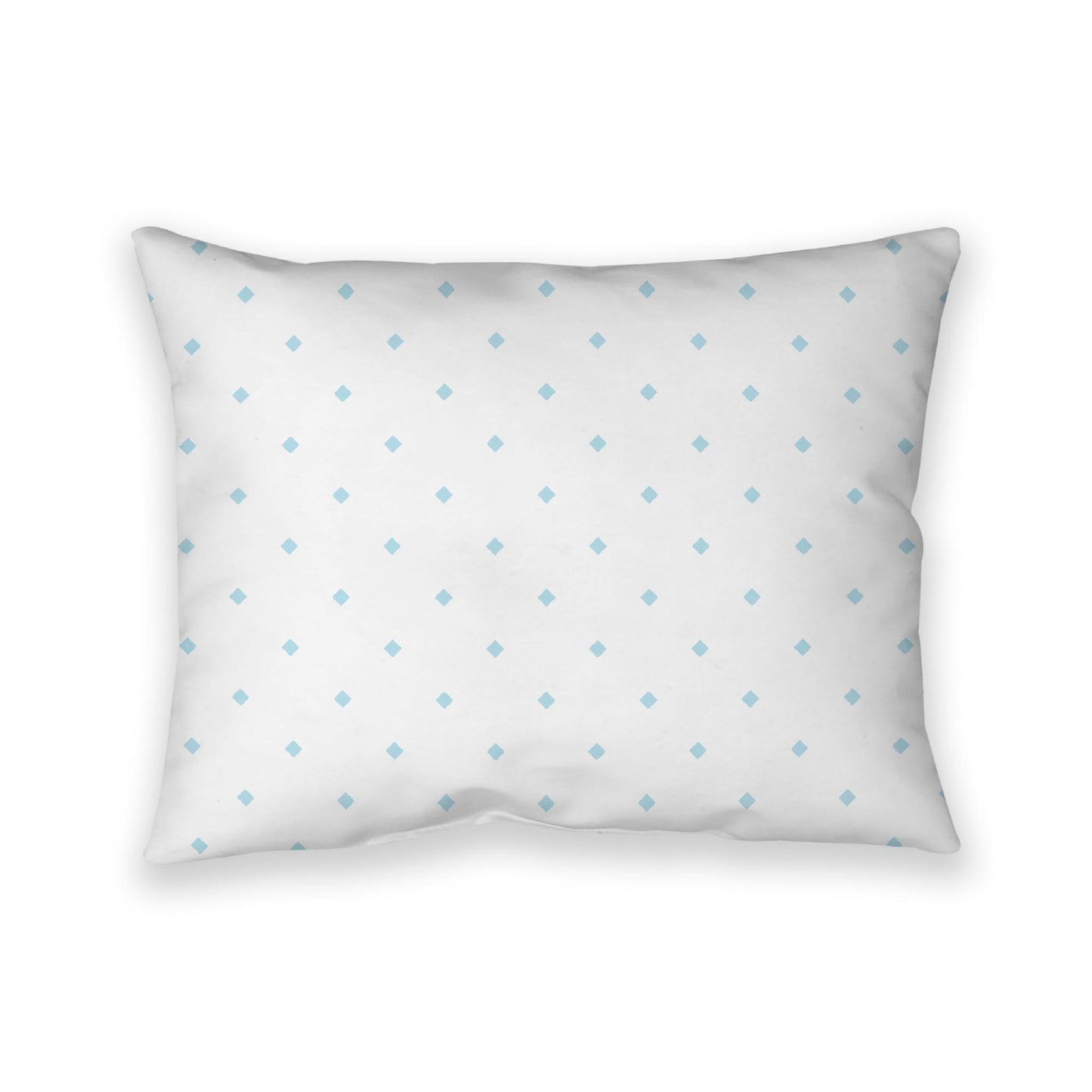 Off-White Cotton Canvas Cushion Covers with Blue Diamonds on Front, CACU-1370-101