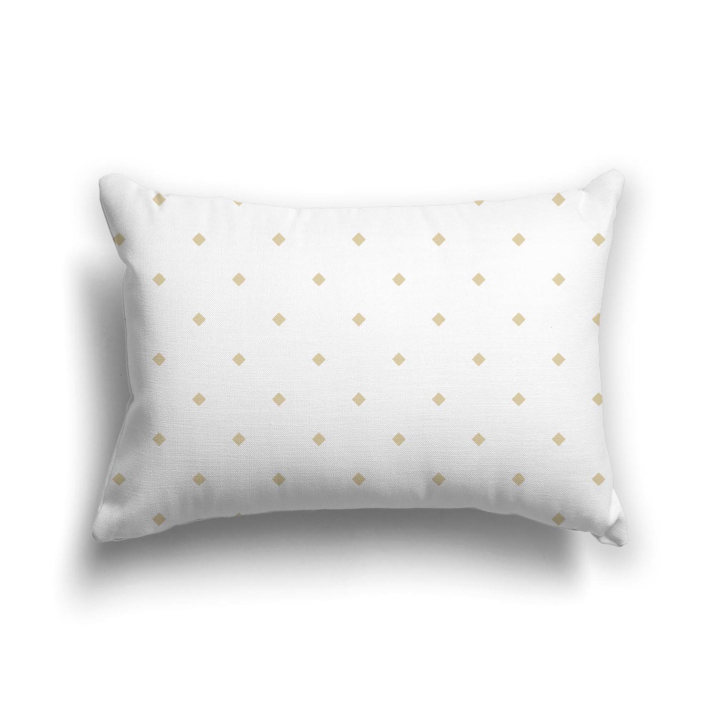 Off-White Cotton Canvas Cushion Covers with Tan Diamonds on Front, CACU-1371-101