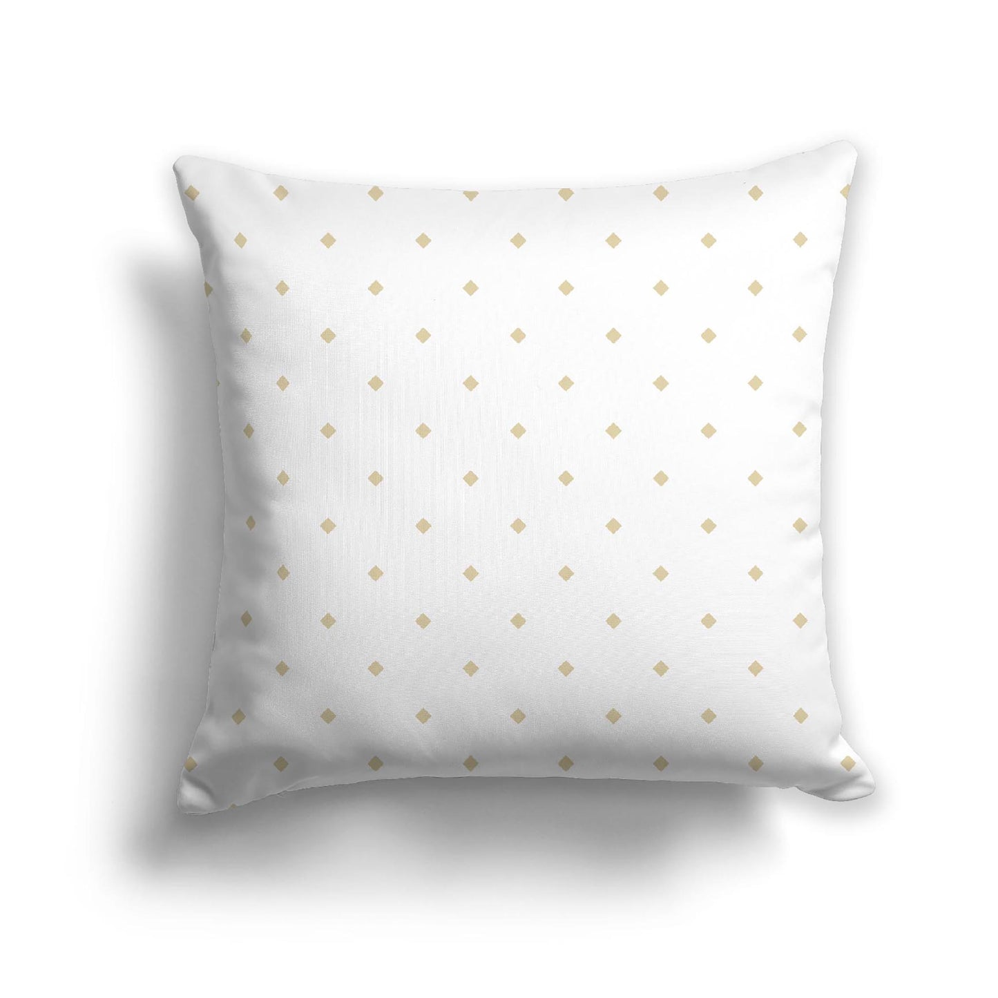 Off-White Cotton Canvas Cushion Covers with Tan Diamonds on Front, CACU-1371-101