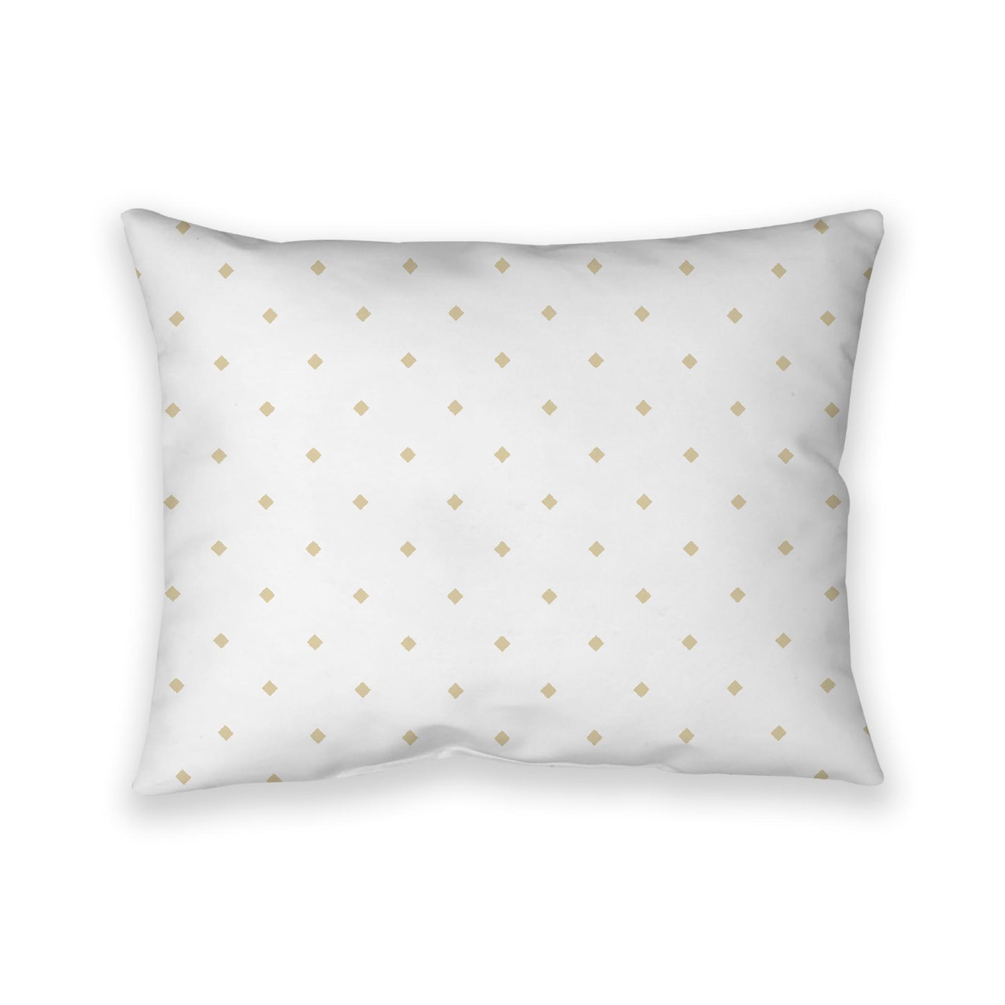 Off-White Cotton Canvas Cushion Covers with Tan Diamonds on Front, CACU-1371-101