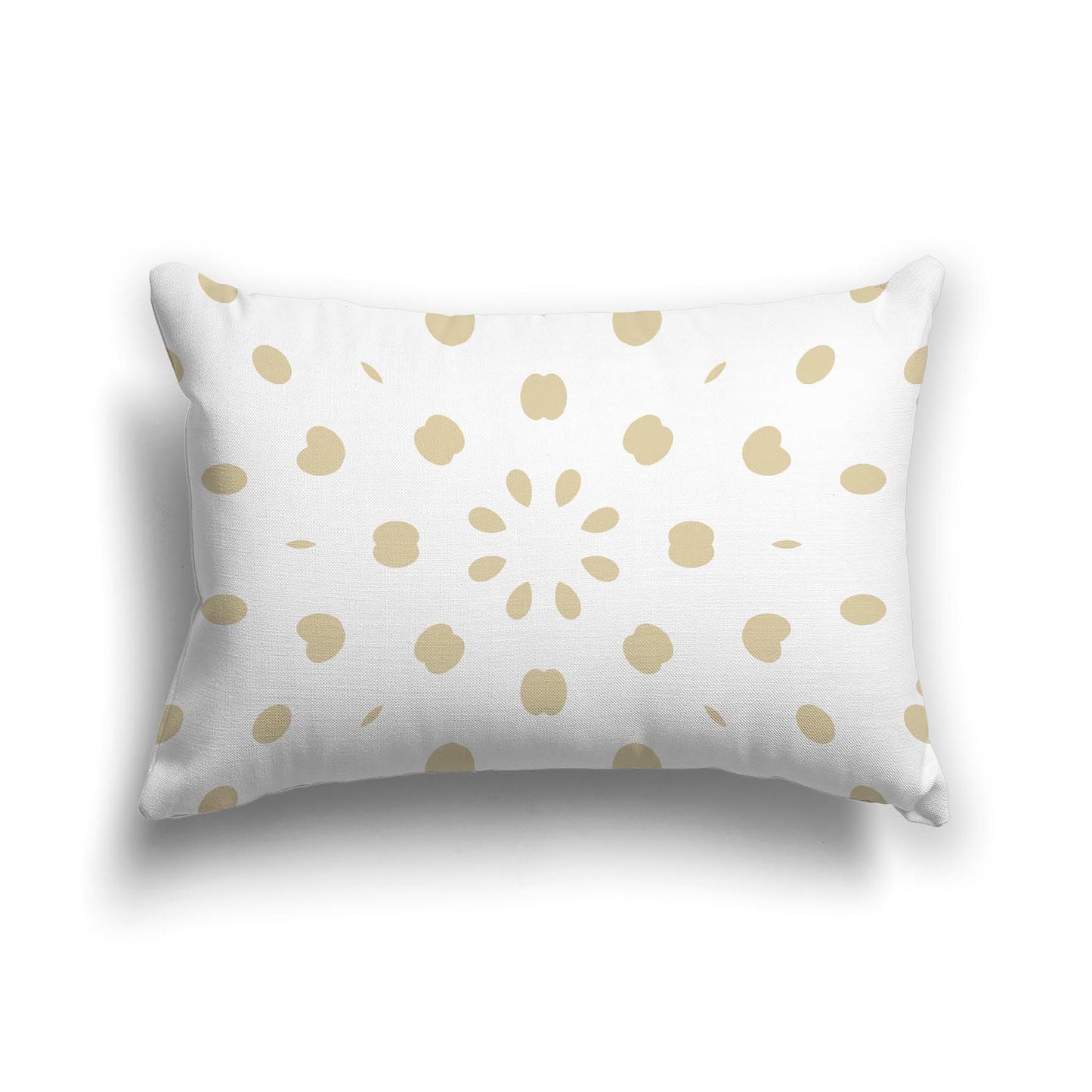 Off-White Cotton Canvas Cushion Covers with Tan Burst Pattern on Front, CACU-1371-231