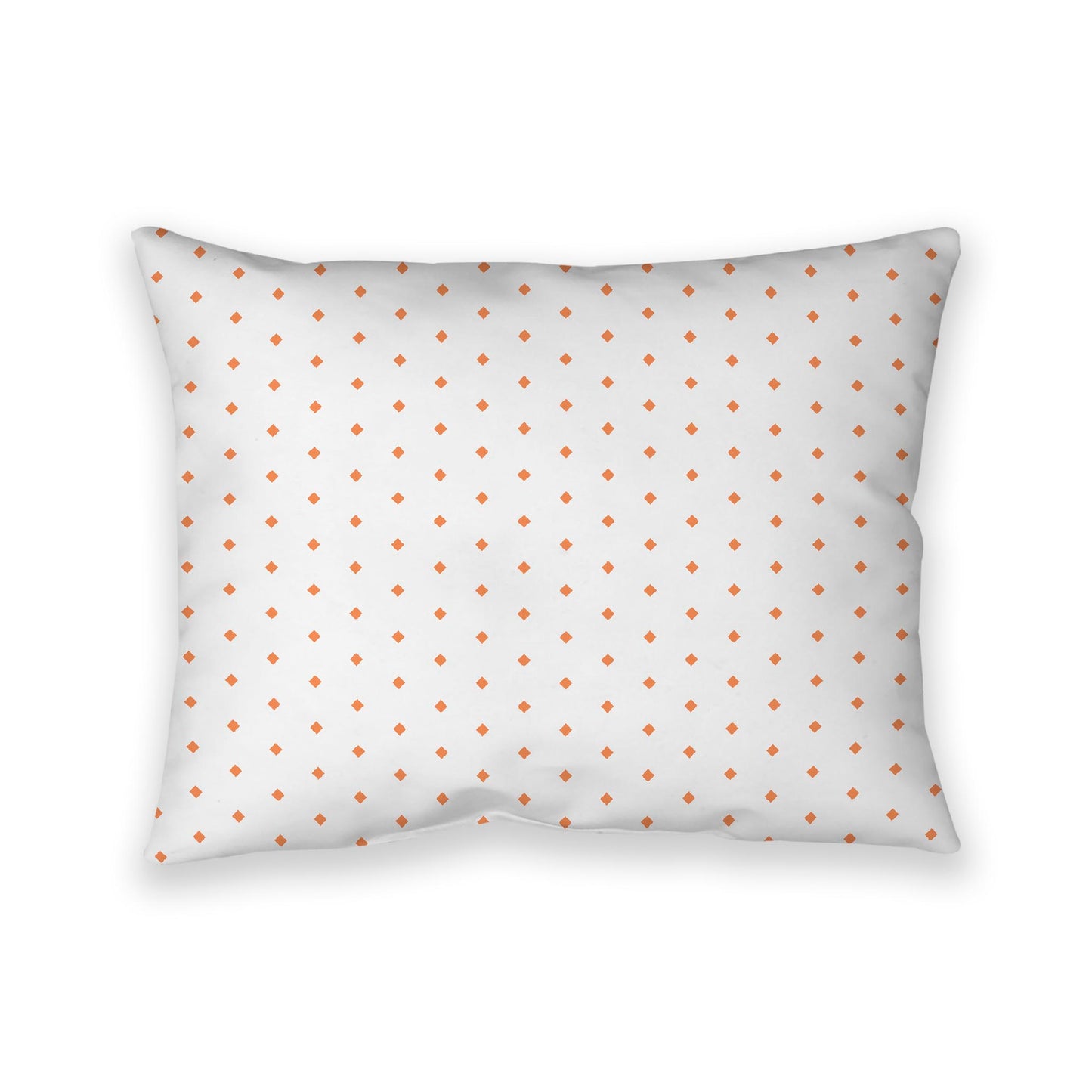 Off-White Cotton Canvas Cushion Covers with Fine Orange Diamonds on Front, CACU-1380-111