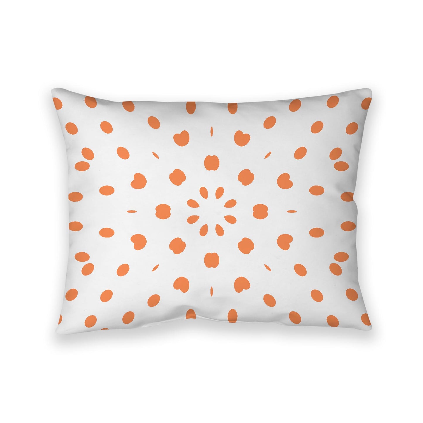 Off-White Cotton Canvas Cushion Covers with Orange Burst Pattern on Front, CACU-1380-231