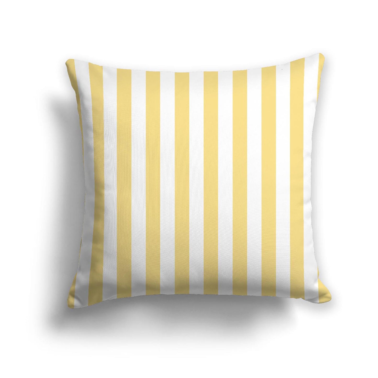 Off-White Cotton Canvas Cushion Covers with Yellow Bars on Front, CACU-1381-051