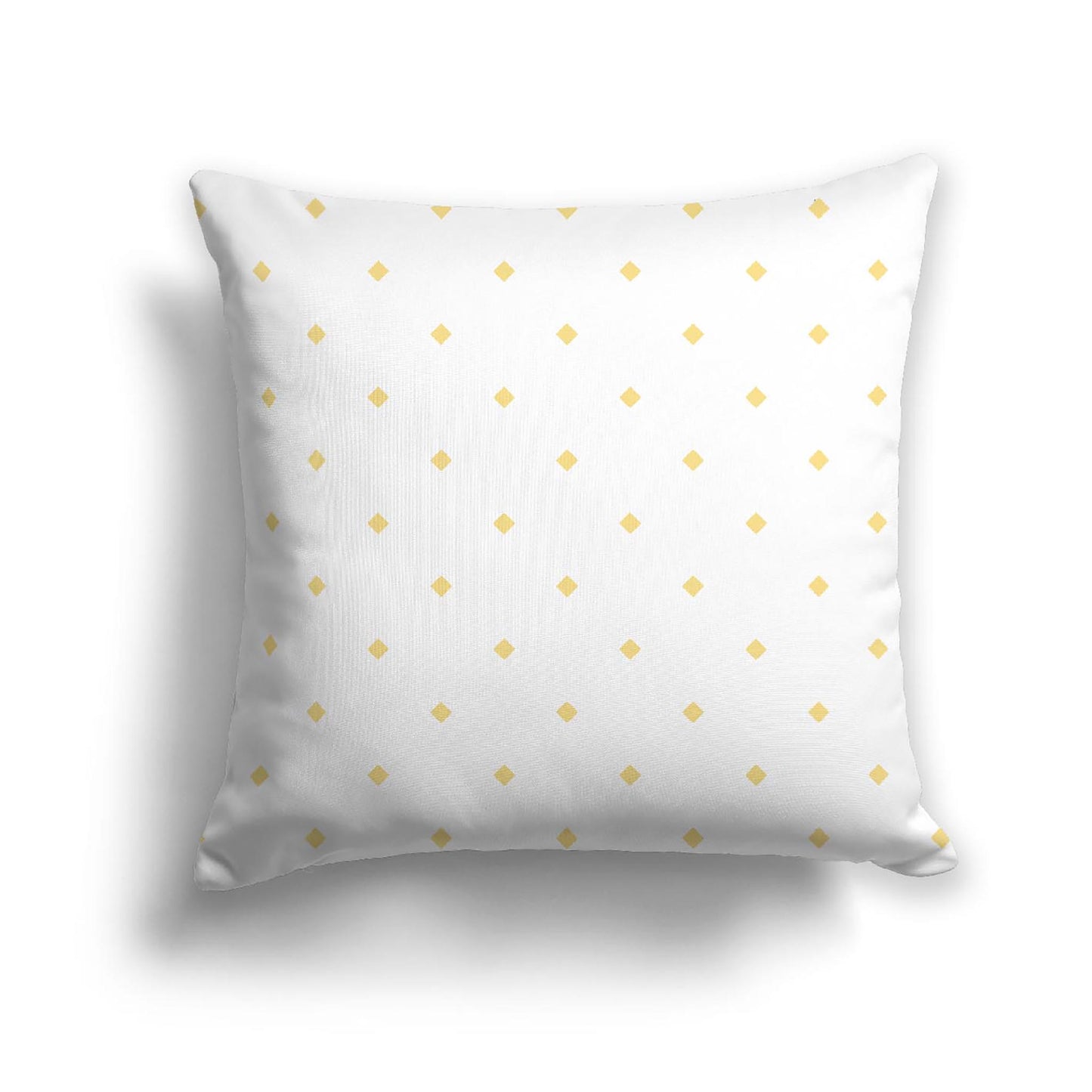 Off-White Cotton Canvas Cushion Covers with Yellow Diamonds on Front, CACU-1381-101