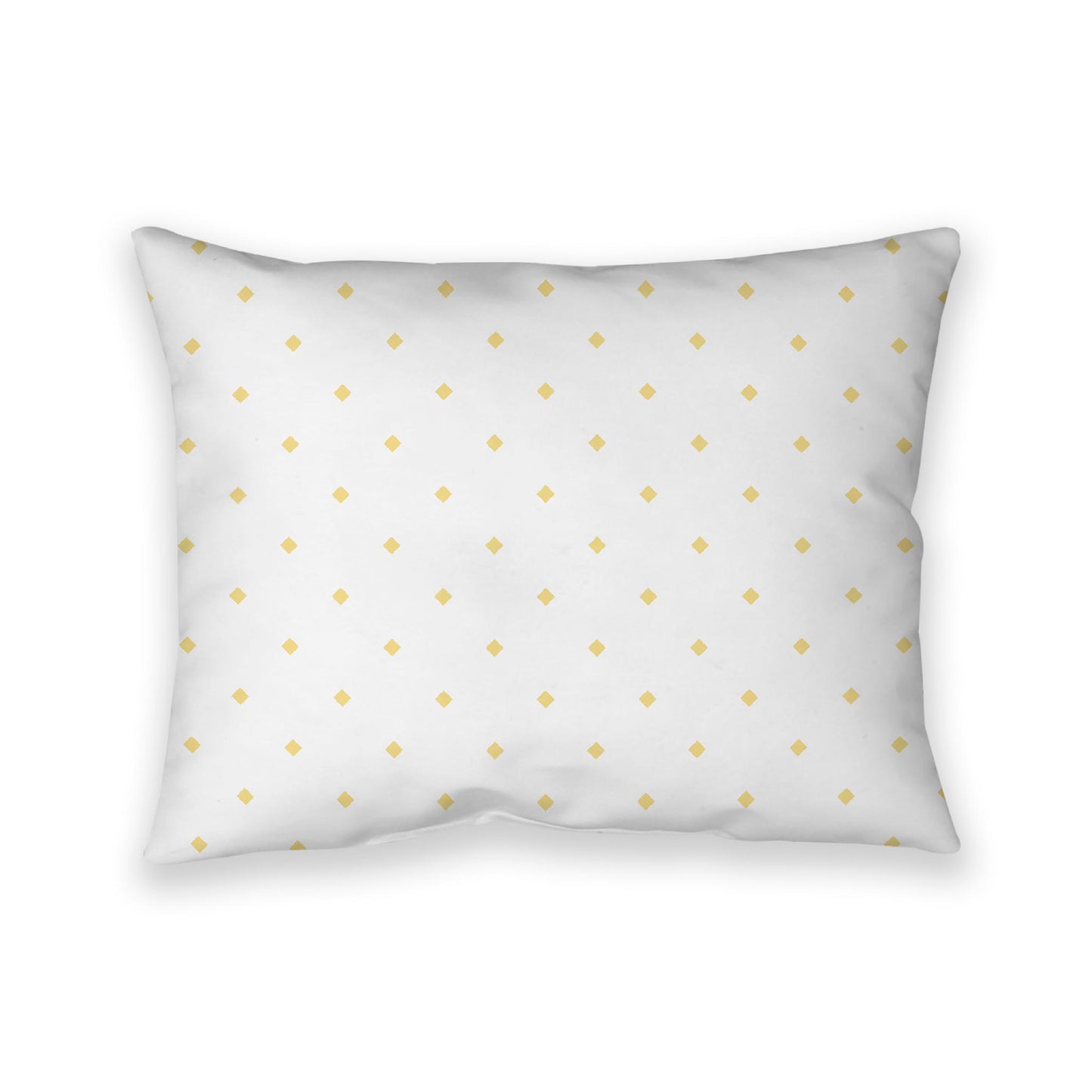 Off-White Cotton Canvas Cushion Covers with Yellow Diamonds on Front, CACU-1381-101