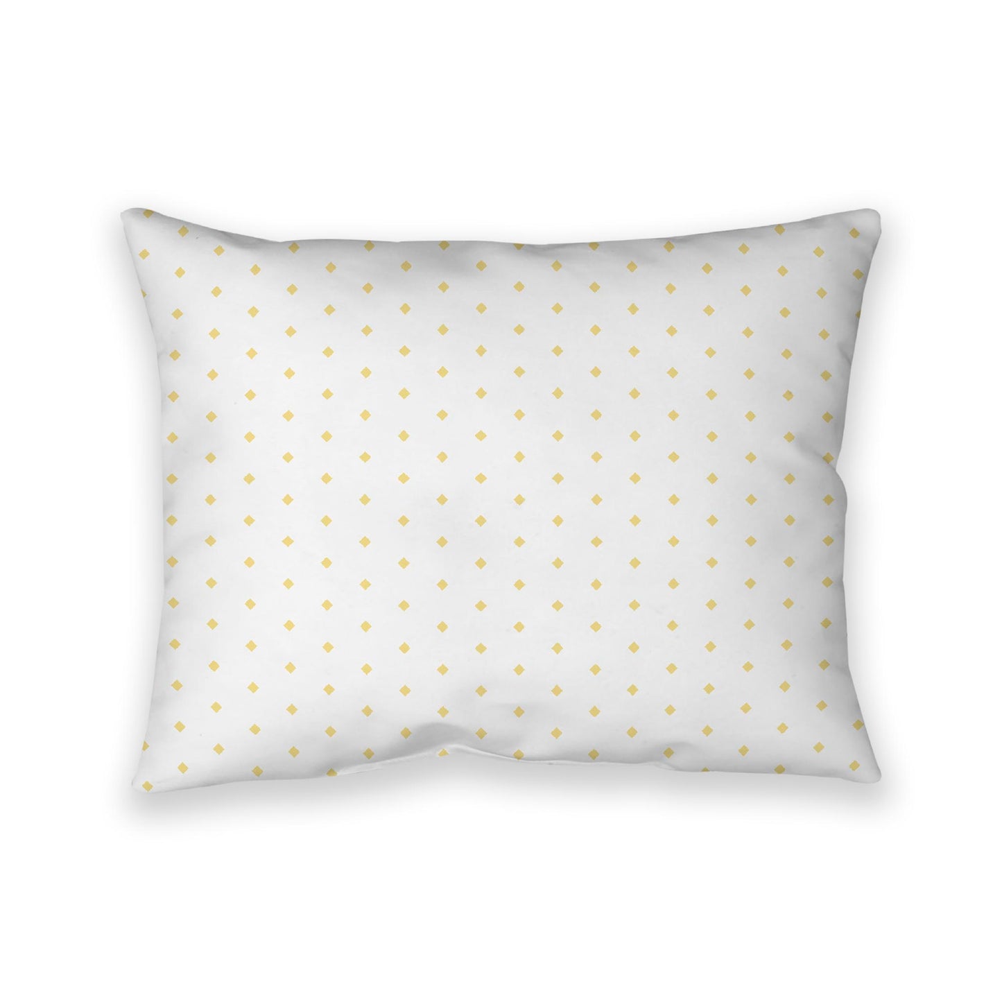 Off-White Cotton Canvas Cushion Covers with Fine Yellow Diamonds on Front, CACU-1381-111