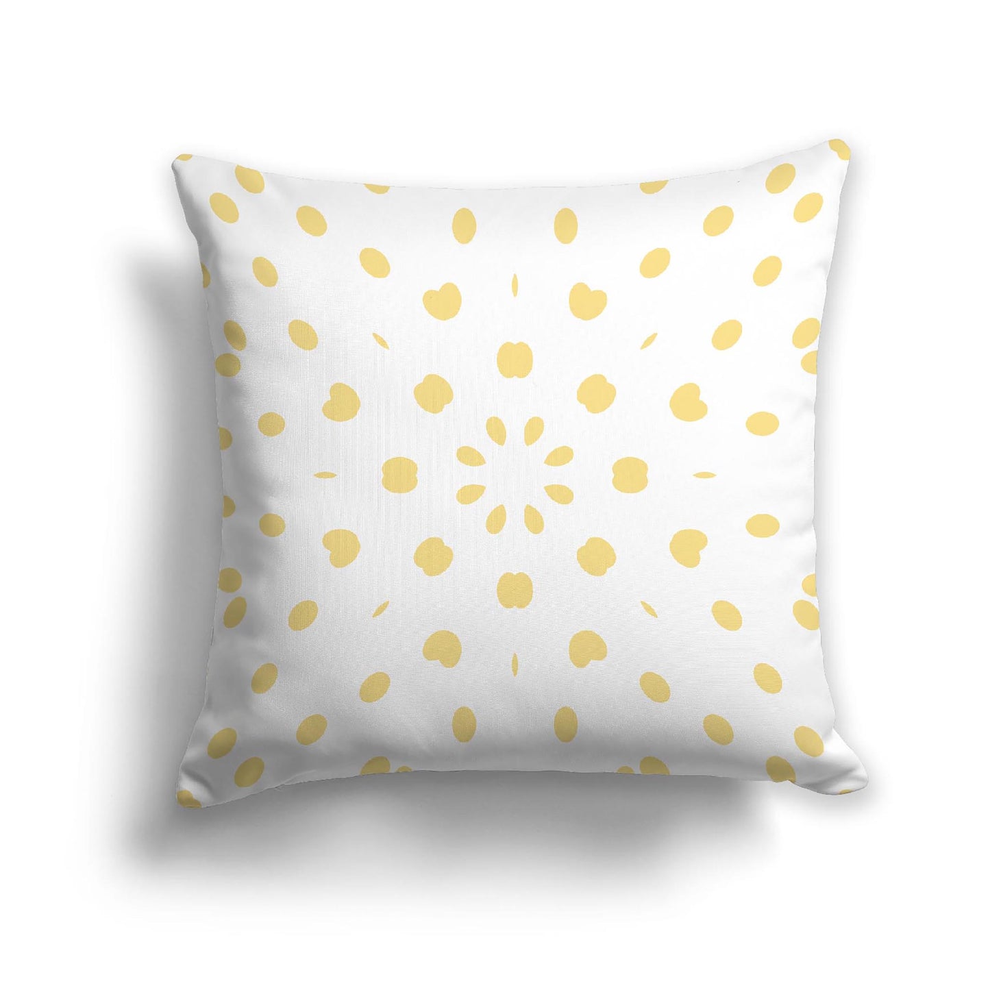 Off-White Cotton Canvas Cushion Covers with Yellow Burst Pattern on Front, CACU-1381-231