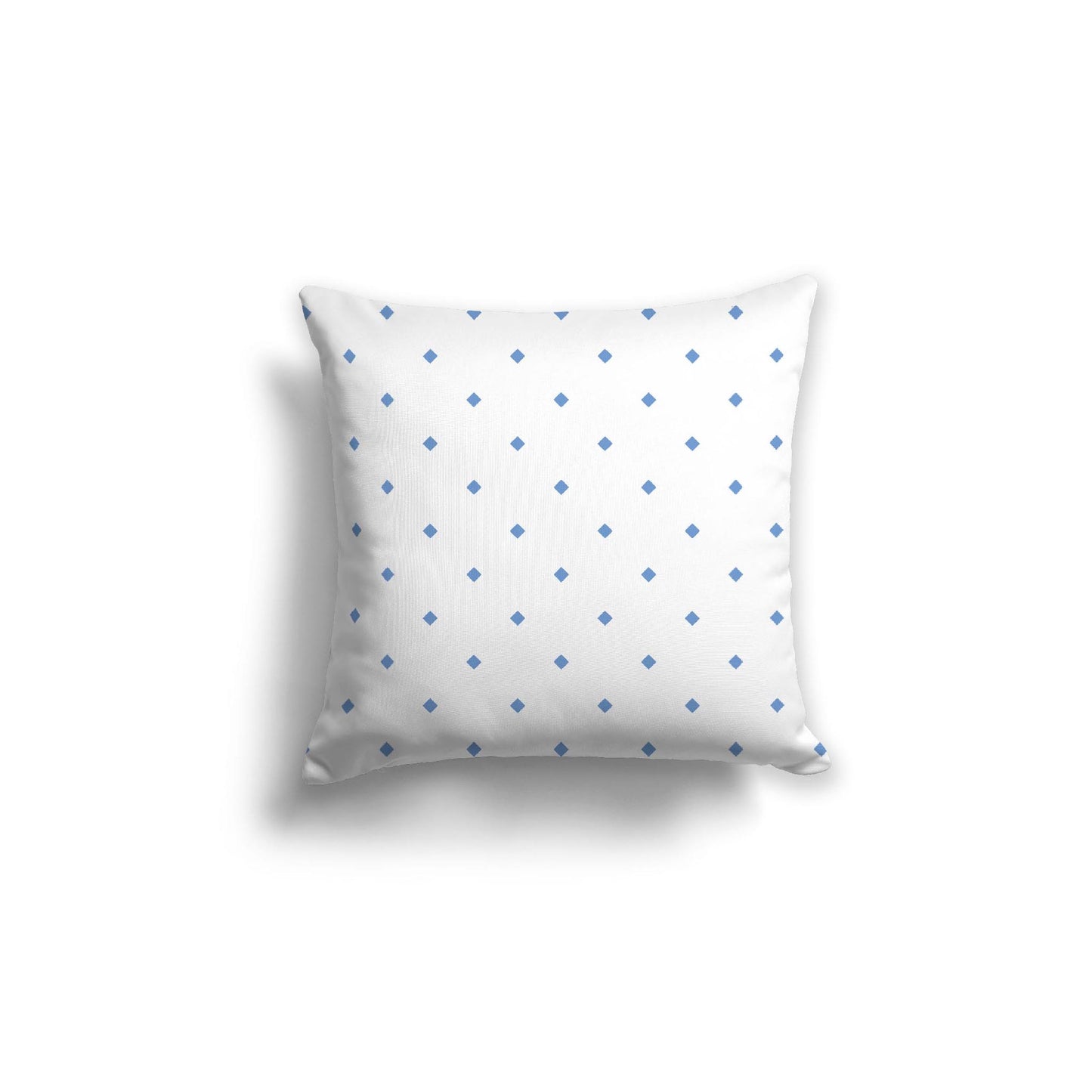 Off-White Cotton Canvas Cushion Covers with Blue Diamonds on Front, CACU-1400-101