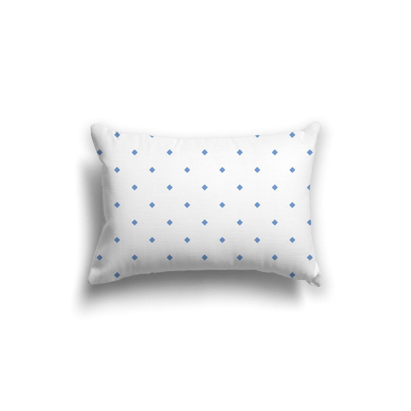 Off-White Cotton Canvas Cushion Covers with Blue Diamonds on Front, CACU-1400-101