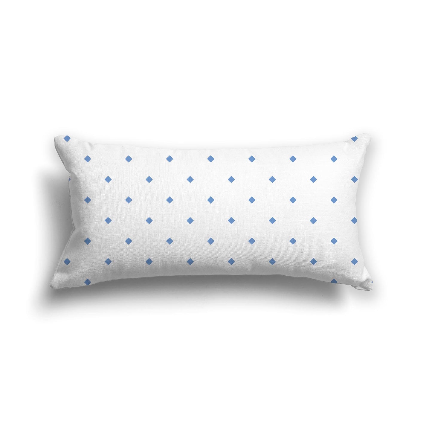 Off-White Cotton Canvas Cushion Covers with Blue Diamonds on Front, CACU-1400-101
