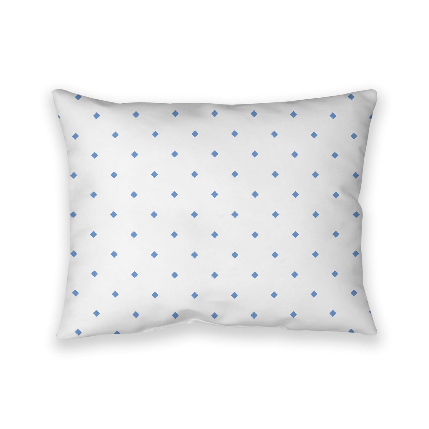 Off-White Cotton Canvas Cushion Covers with Blue Diamonds on Front, CACU-1400-101