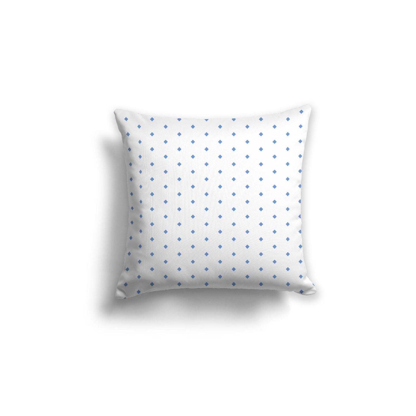 Off-White Cotton Canvas Cushion Covers with Fine Blue Diamonds on Front, CACU-1400-111