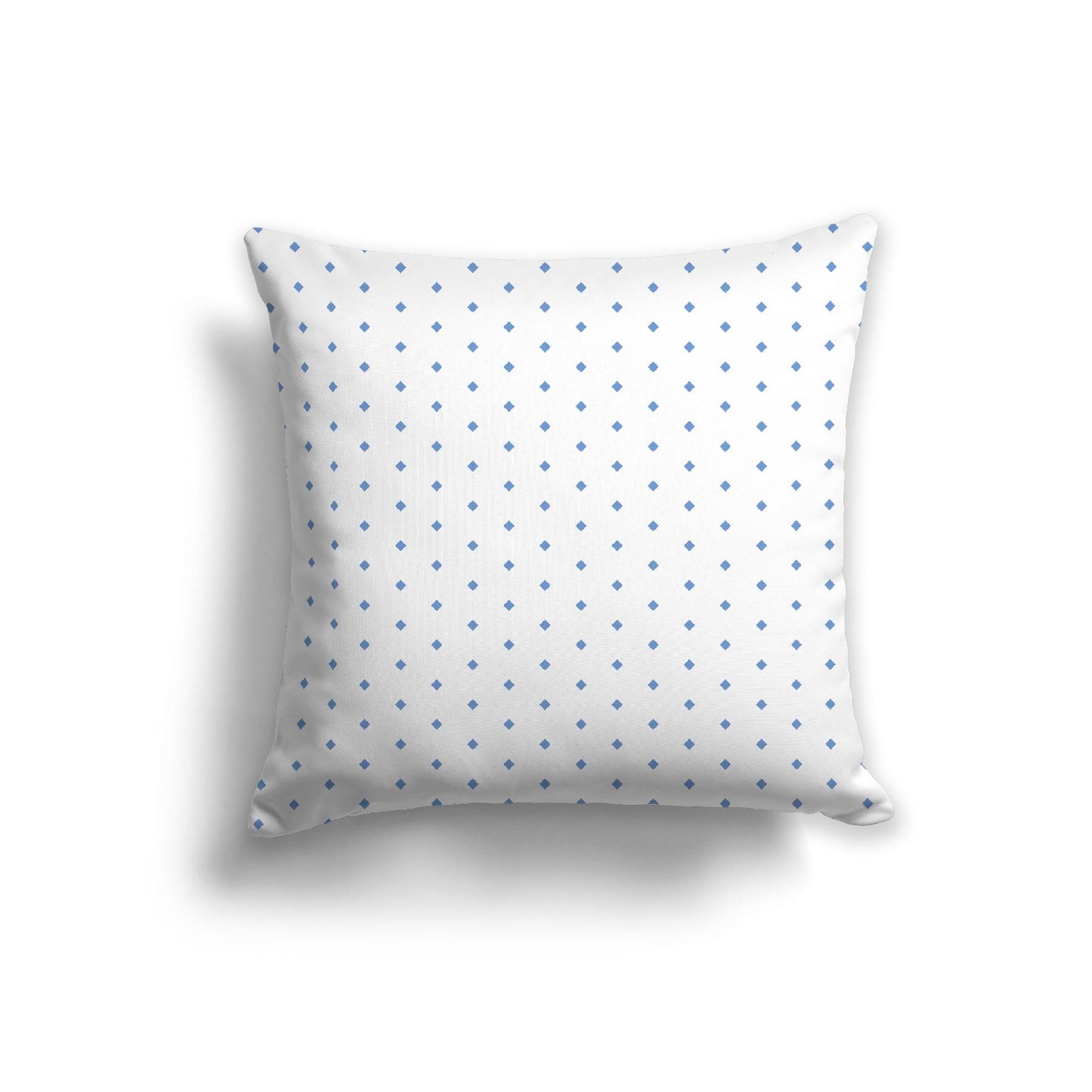 Off-White Cotton Canvas Cushion Covers with Fine Blue Diamonds on Front, CACU-1400-111