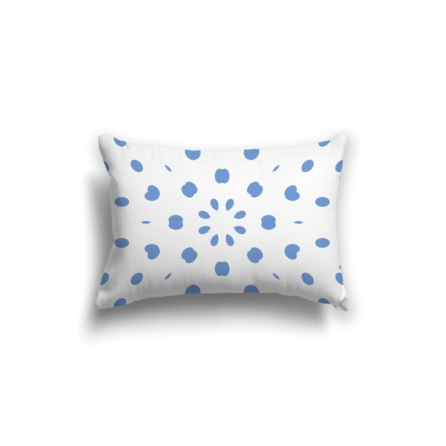 Off-White Cotton Canvas Cushion Covers with Blue Burst Pattern on Front, CACU-1400-231