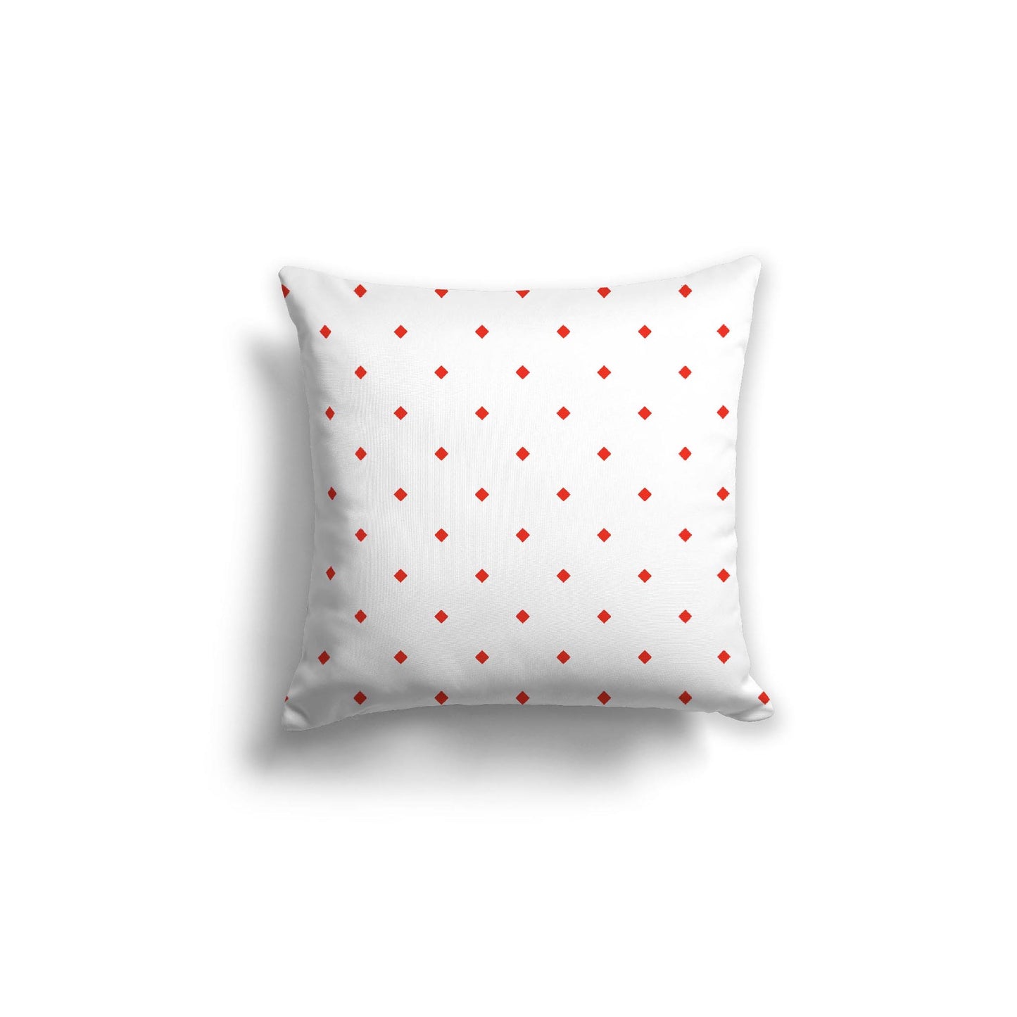 Off-White Cotton Canvas Cushion Covers with Red Diamonds on Front, CACU-1410-101
