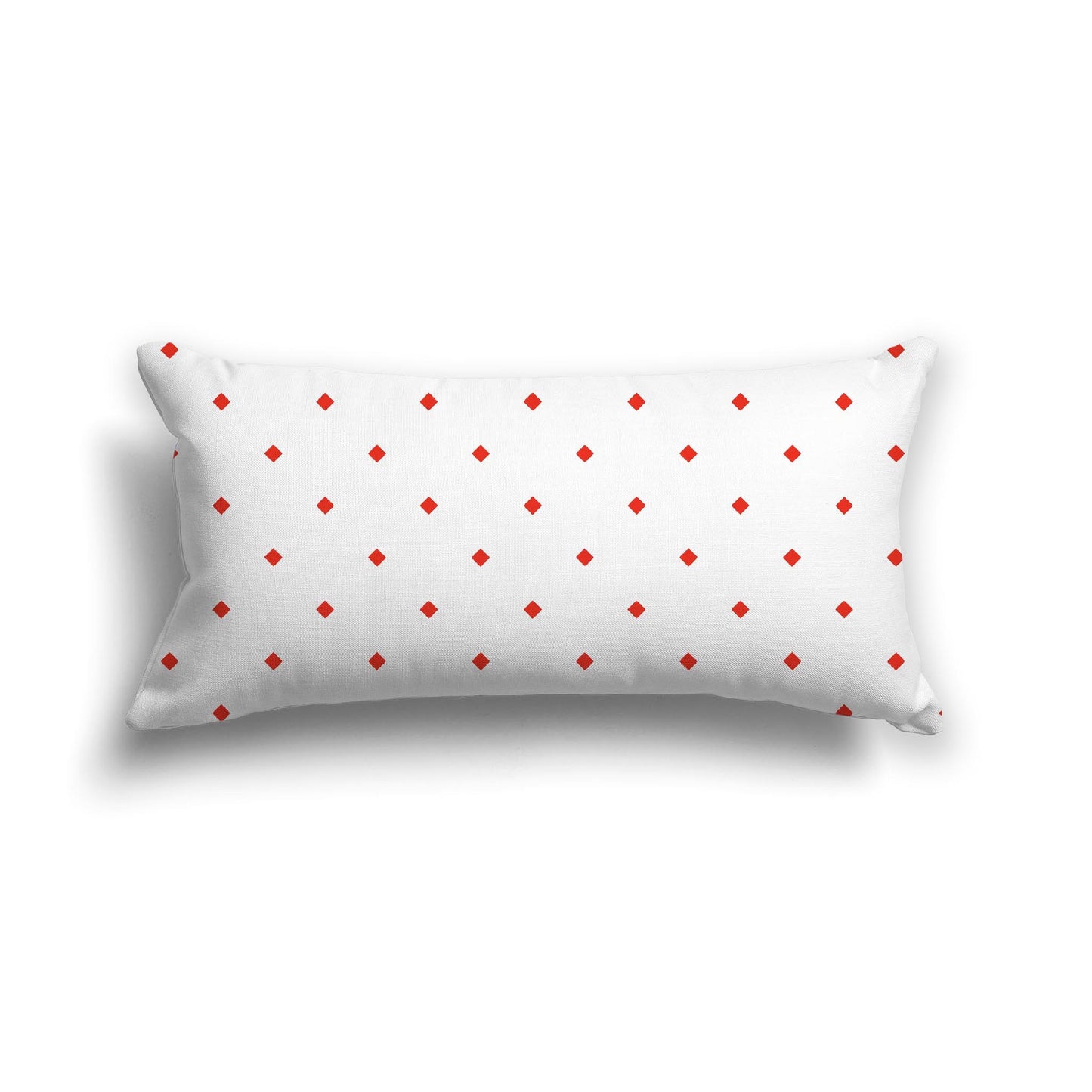 Off-White Cotton Canvas Cushion Covers with Red Diamonds on Front, CACU-1410-101