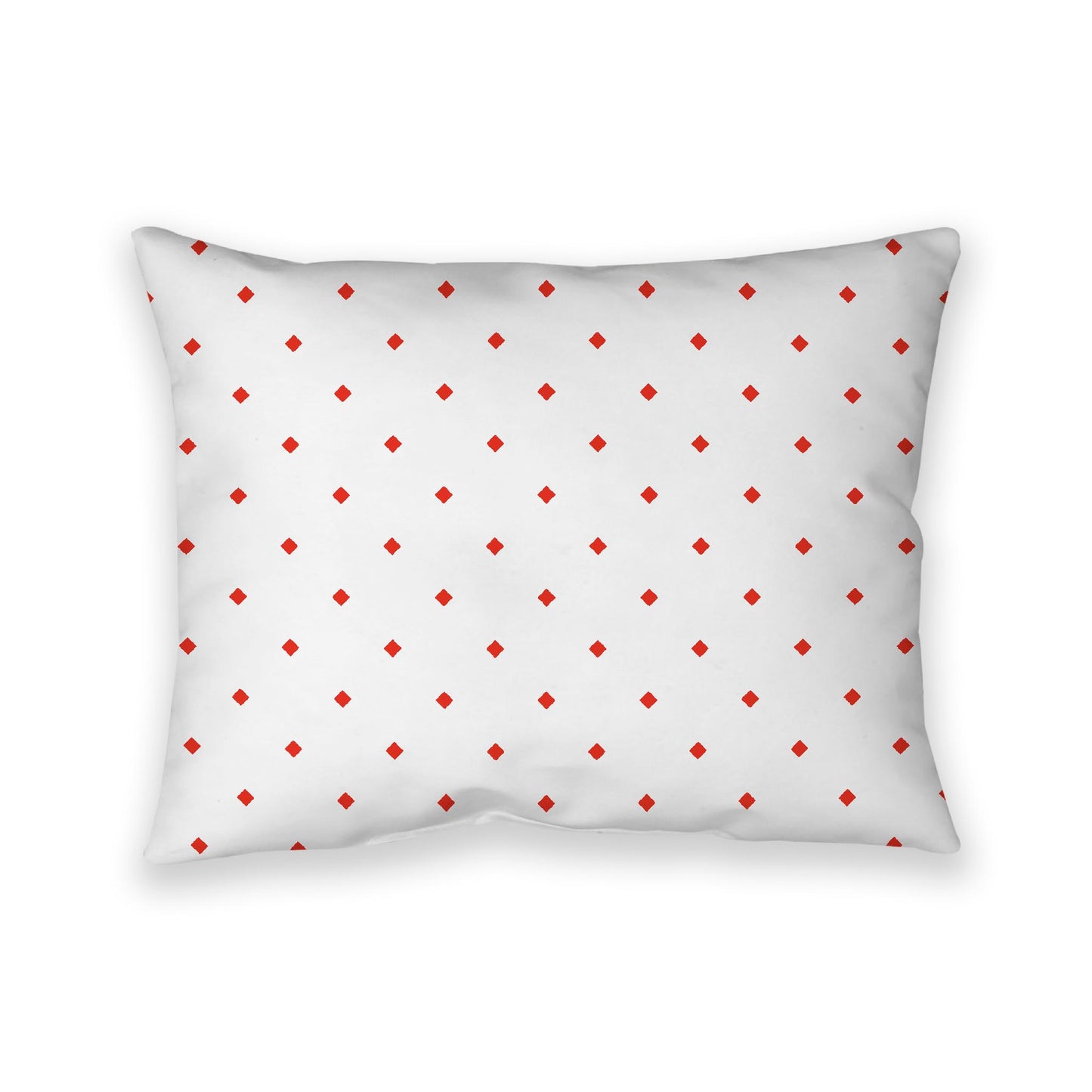 Off-White Cotton Canvas Cushion Covers with Red Diamonds on Front, CACU-1410-101