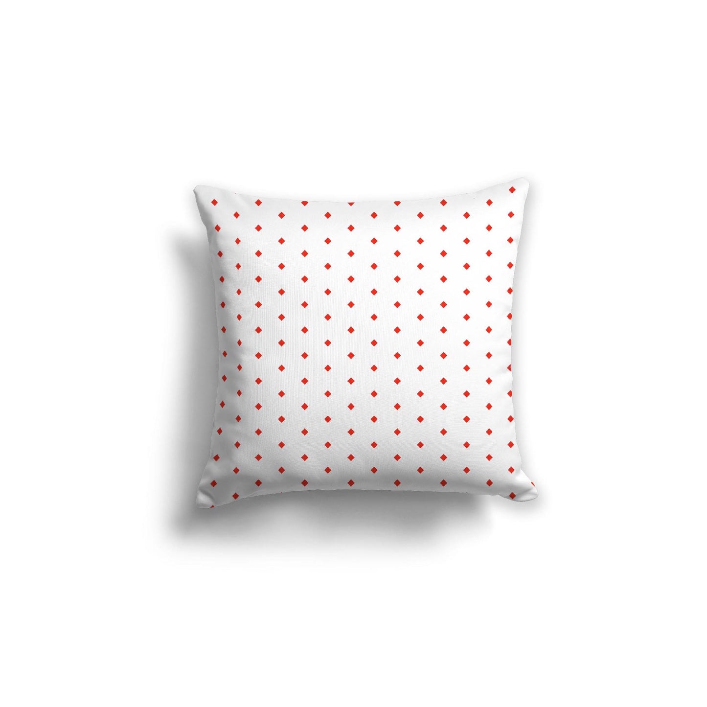 Off-White Cotton Canvas Cushion Covers with Fine Red Diamonds on Front, CACU-1410-111