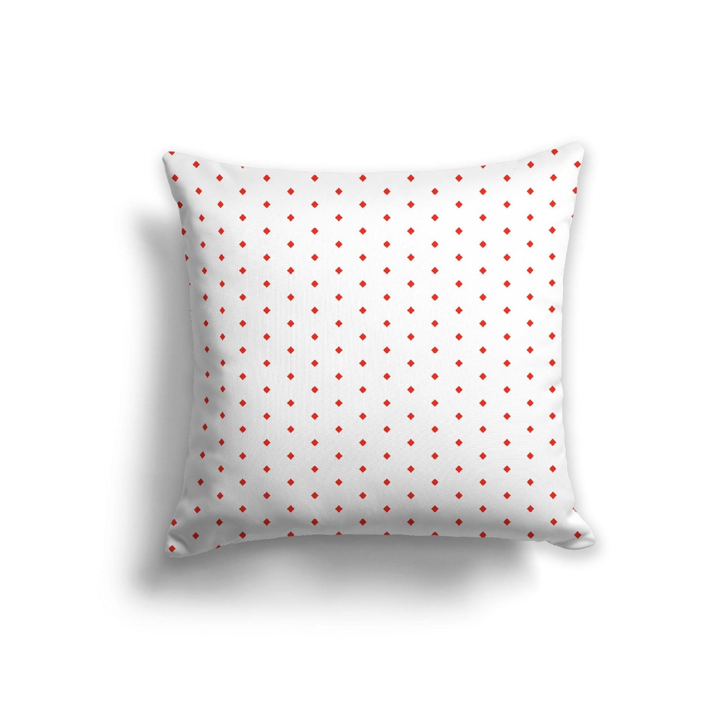 Off-White Cotton Canvas Cushion Covers with Fine Red Diamonds on Front, CACU-1410-111