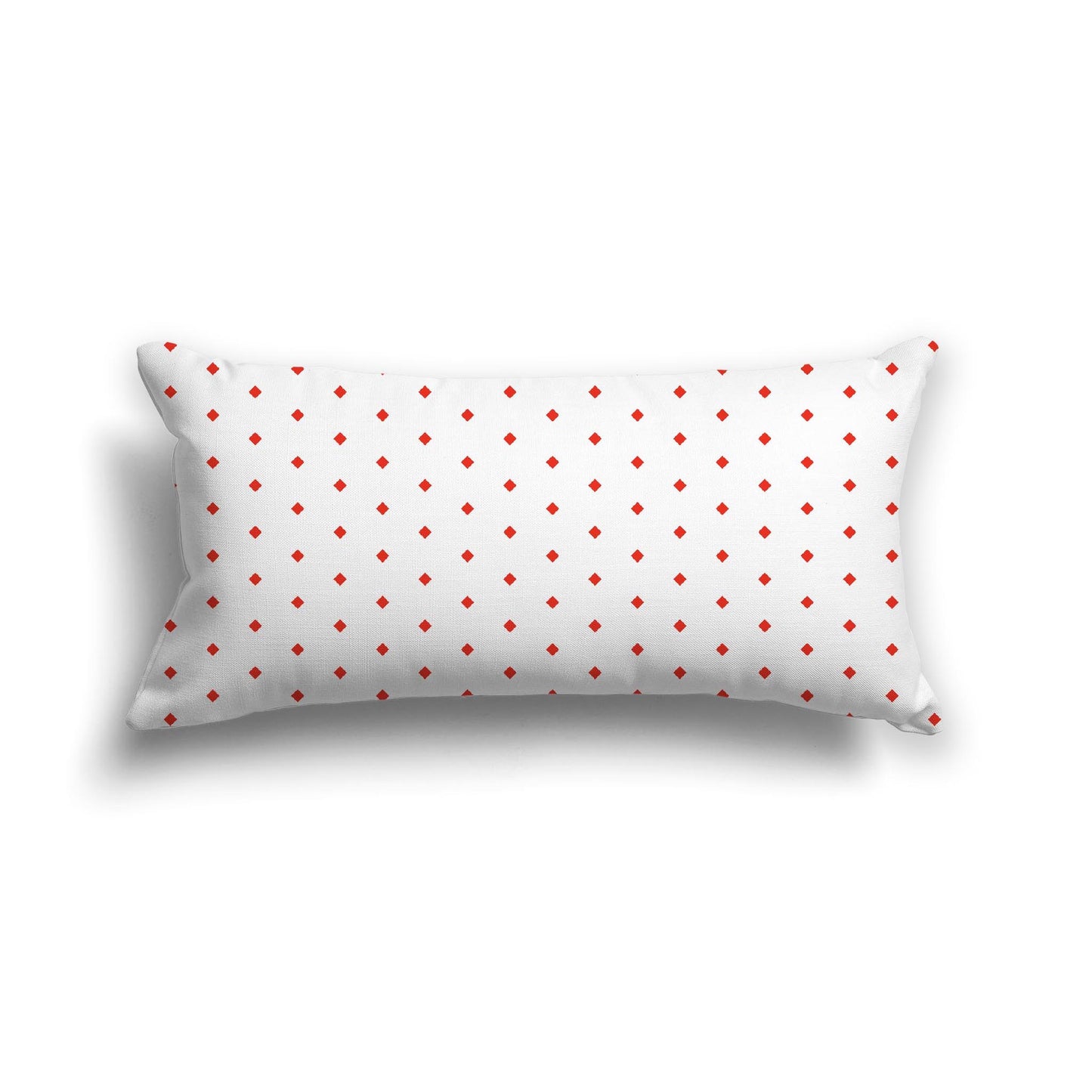 Off-White Cotton Canvas Cushion Covers with Fine Red Diamonds on Front, CACU-1410-111