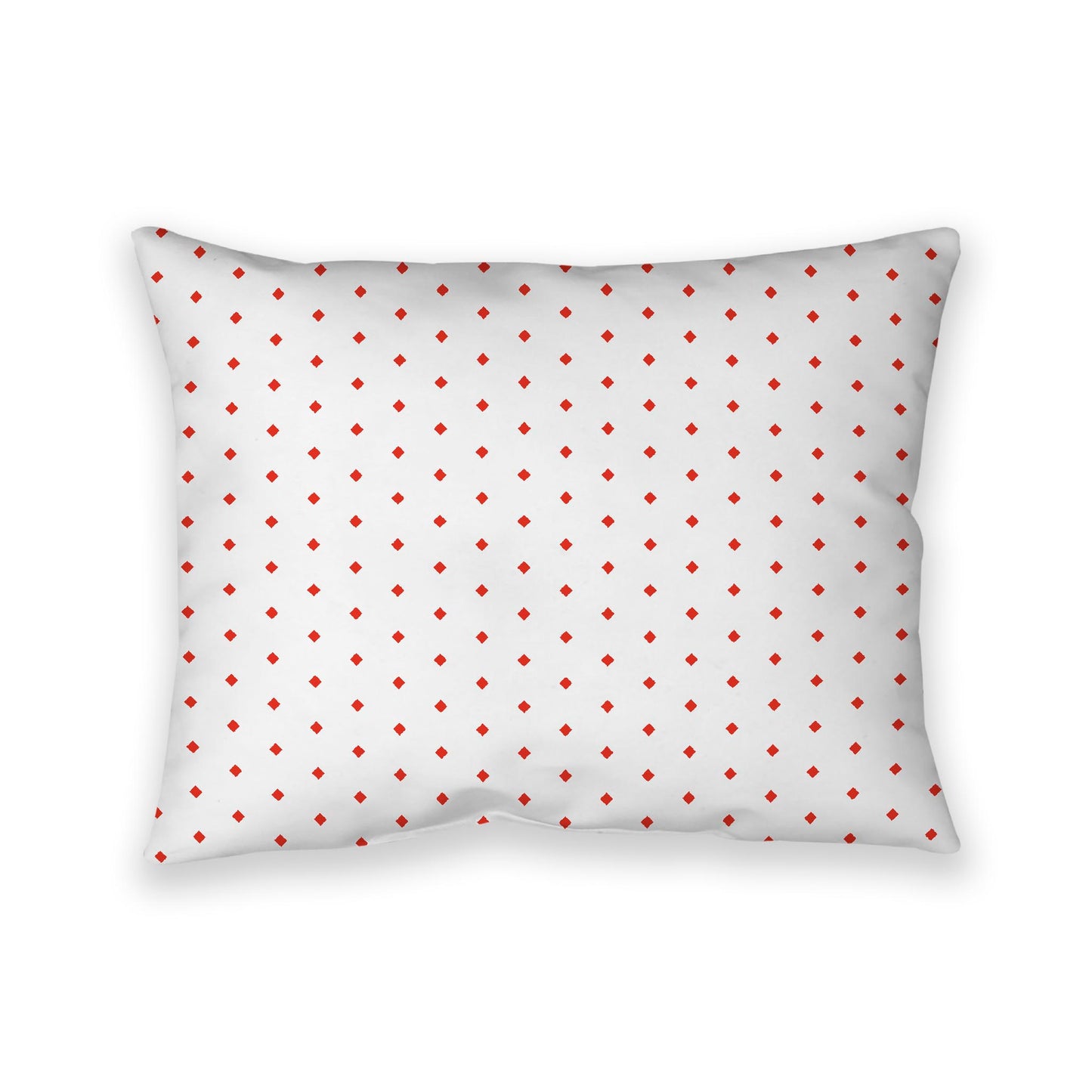 Off-White Cotton Canvas Cushion Covers with Fine Red Diamonds on Front, CACU-1410-111
