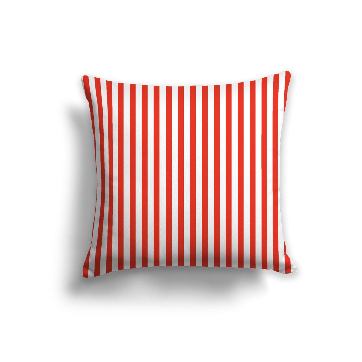 Off-White Cotton Canvas Cushion Covers with Thin Red Bars on Front, CACU-1410-241