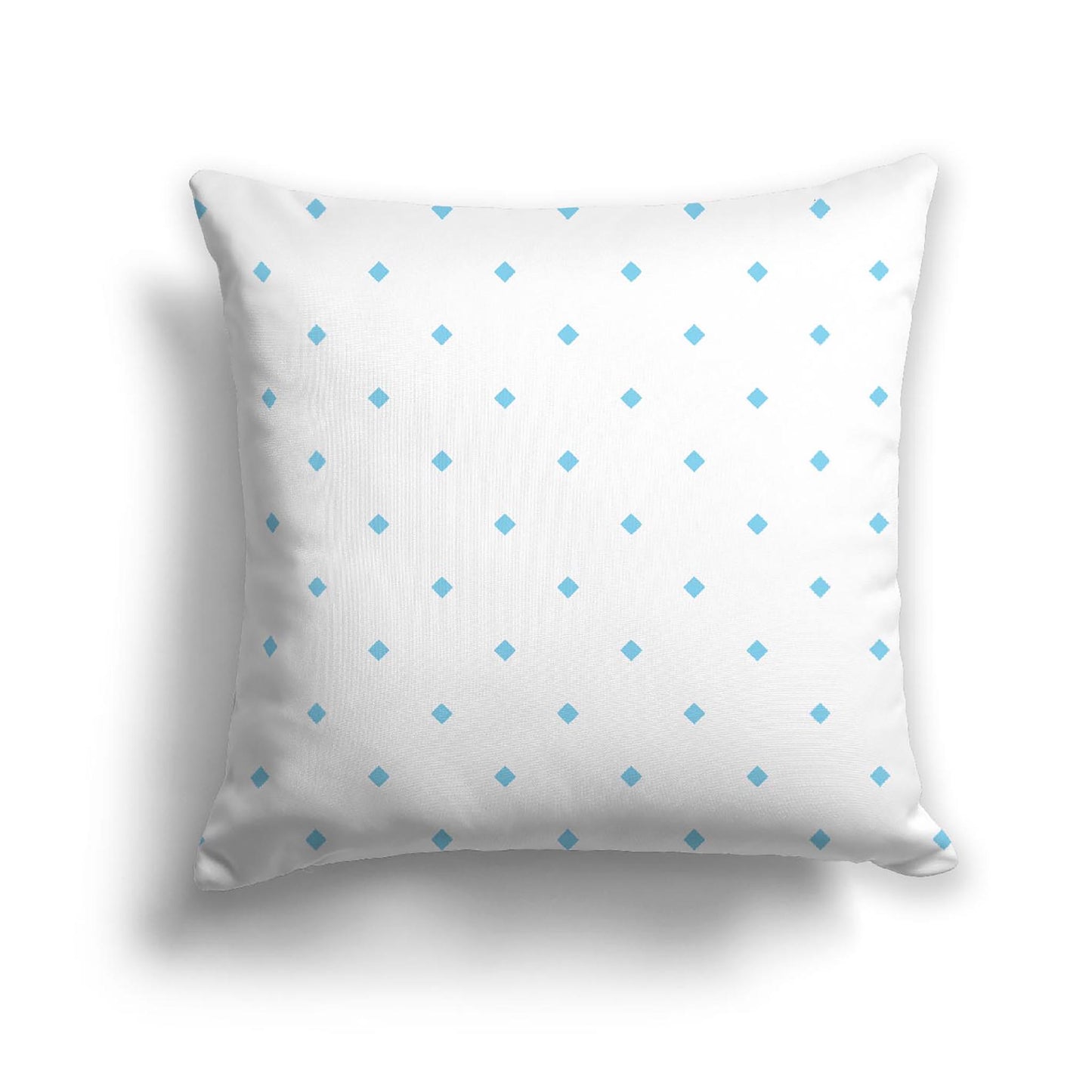 Off-White Cotton Canvas Cushion Covers with Blue Diamonds on Front, CACU-1430-101