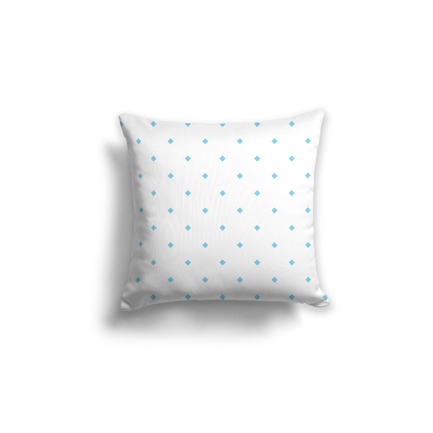 Off-White Cotton Canvas Cushion Covers with Blue Diamonds on Front, CACU-1430-101