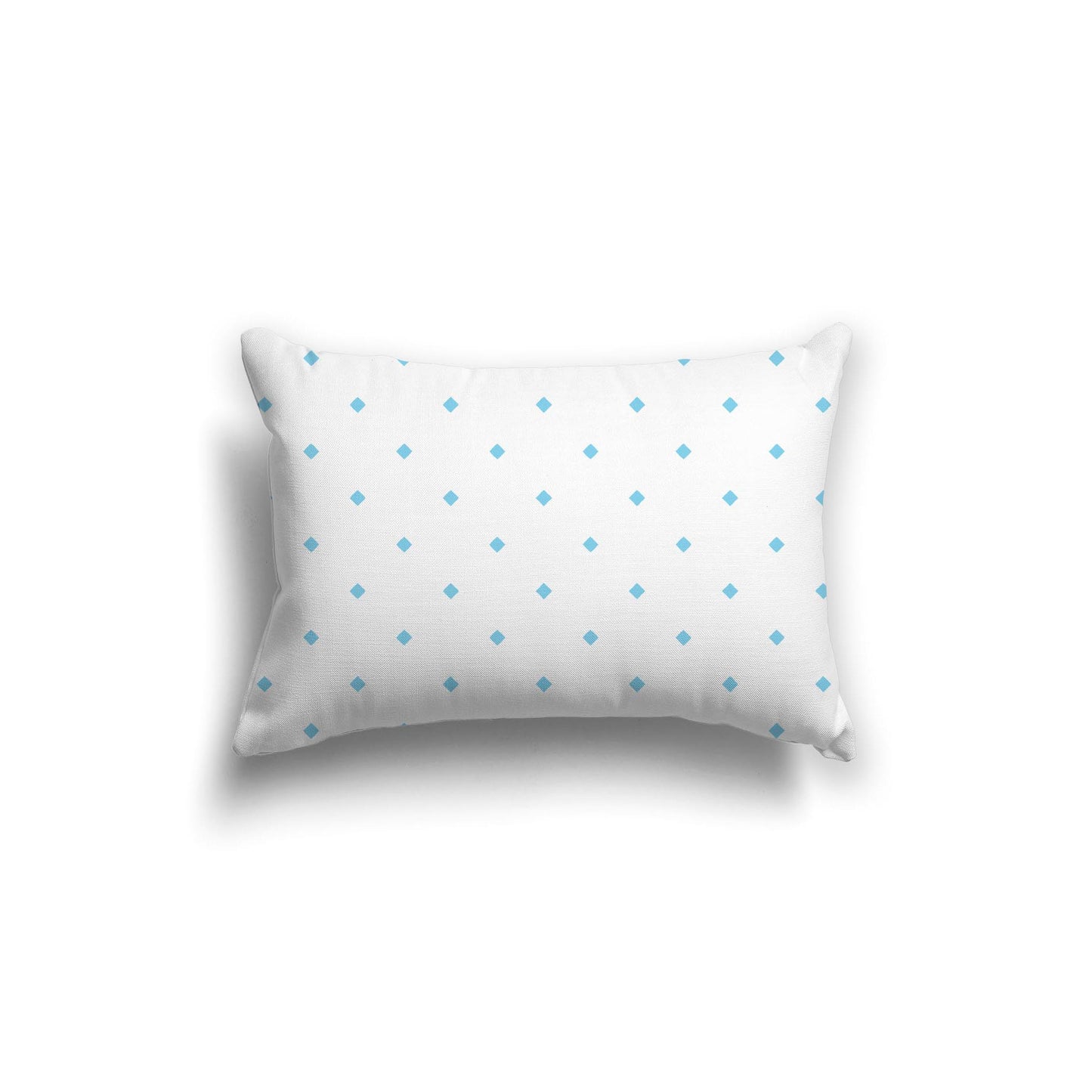 Off-White Cotton Canvas Cushion Covers with Blue Diamonds on Front, CACU-1430-101