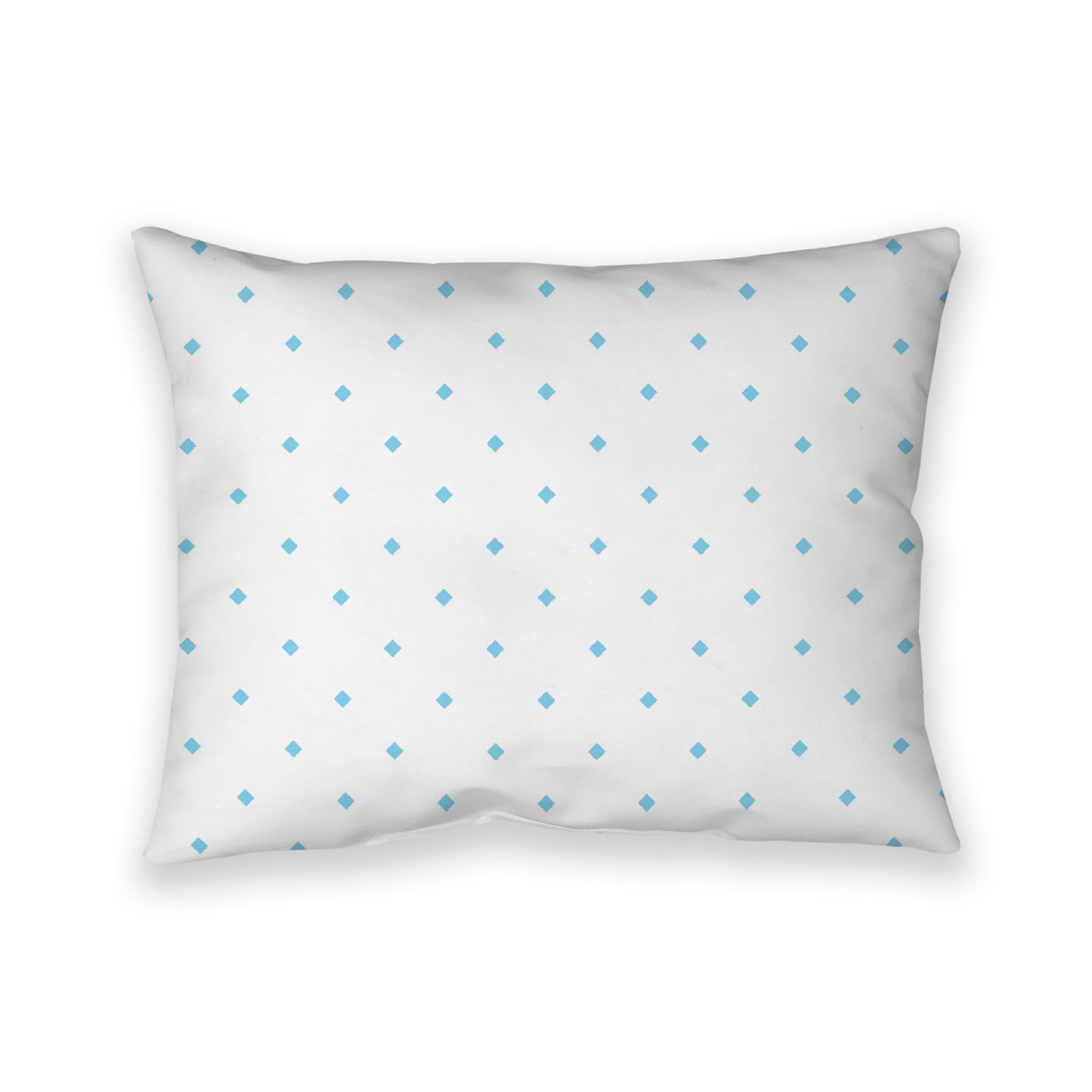 Off-White Cotton Canvas Cushion Covers with Blue Diamonds on Front, CACU-1430-101