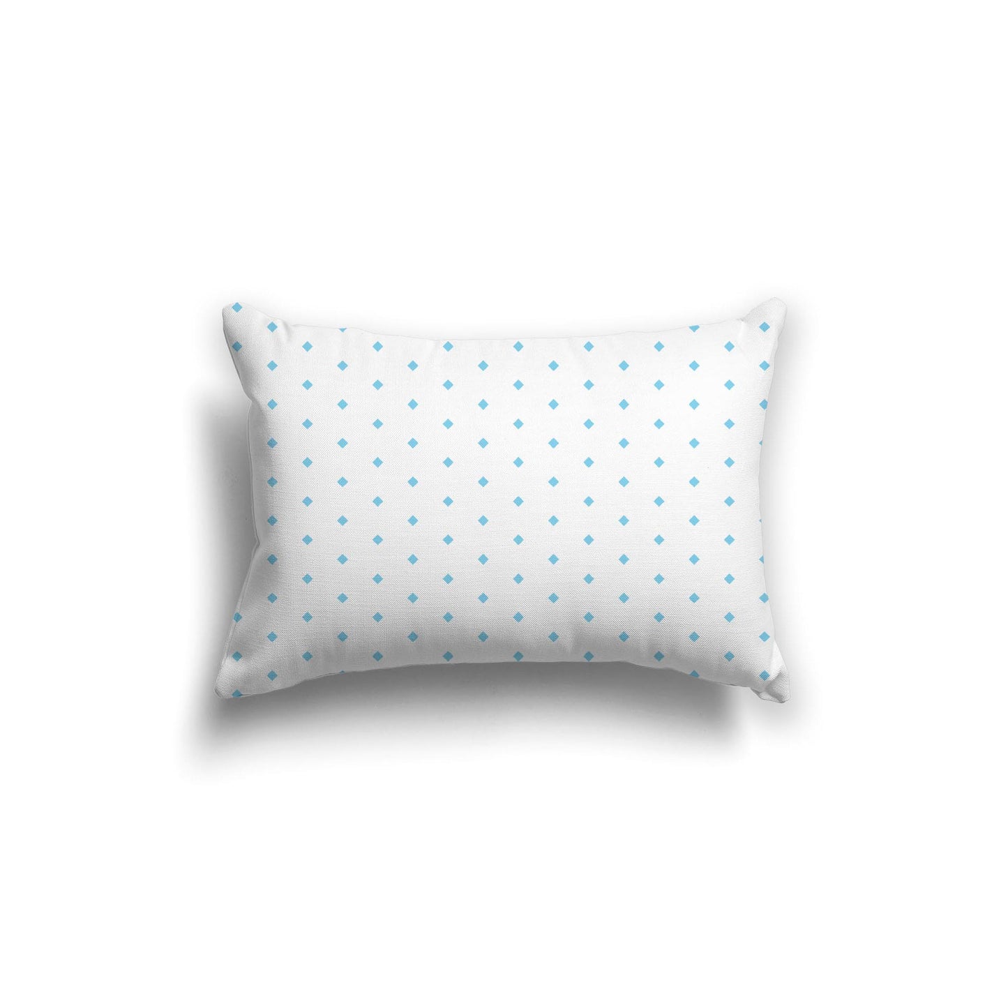 Off-White Cotton Canvas Cushion Covers with Fine Blue Diamonds on Front, CACU-1430-111