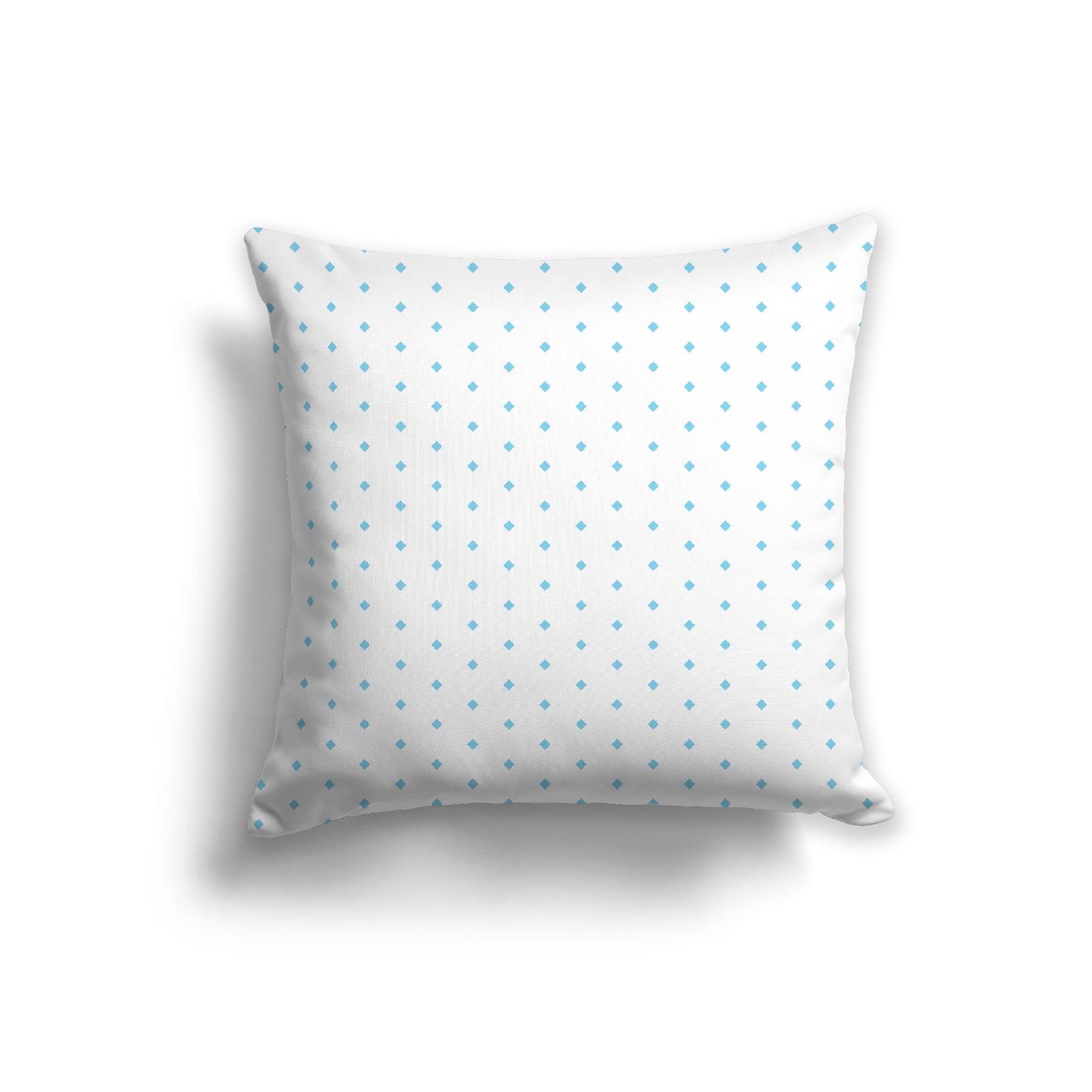 Off-White Cotton Canvas Cushion Covers with Fine Blue Diamonds on Front, CACU-1430-111