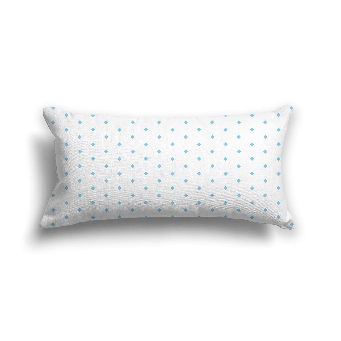Off-White Cotton Canvas Cushion Covers with Fine Blue Diamonds on Front, CACU-1430-111
