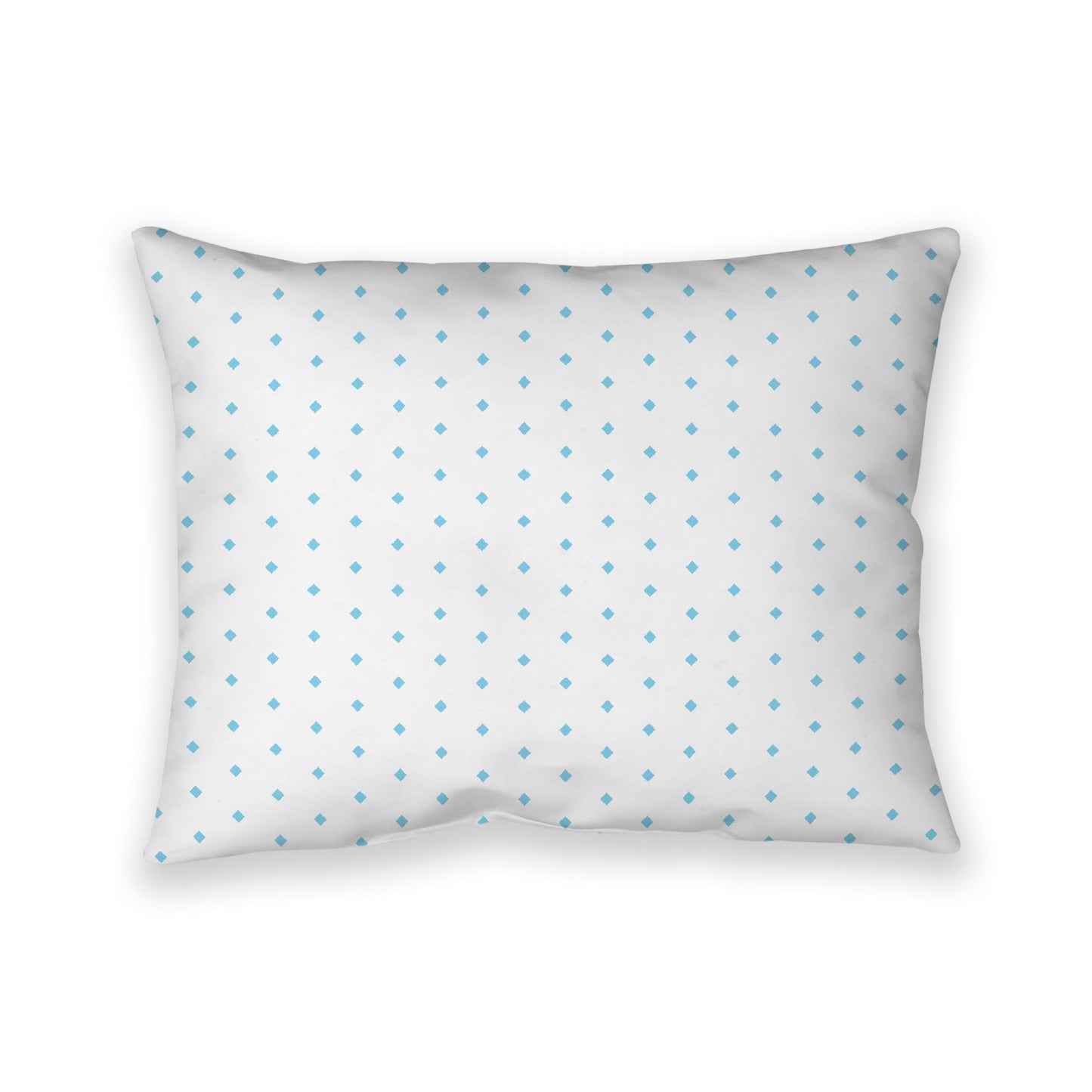 Off-White Cotton Canvas Cushion Covers with Fine Blue Diamonds on Front, CACU-1430-111
