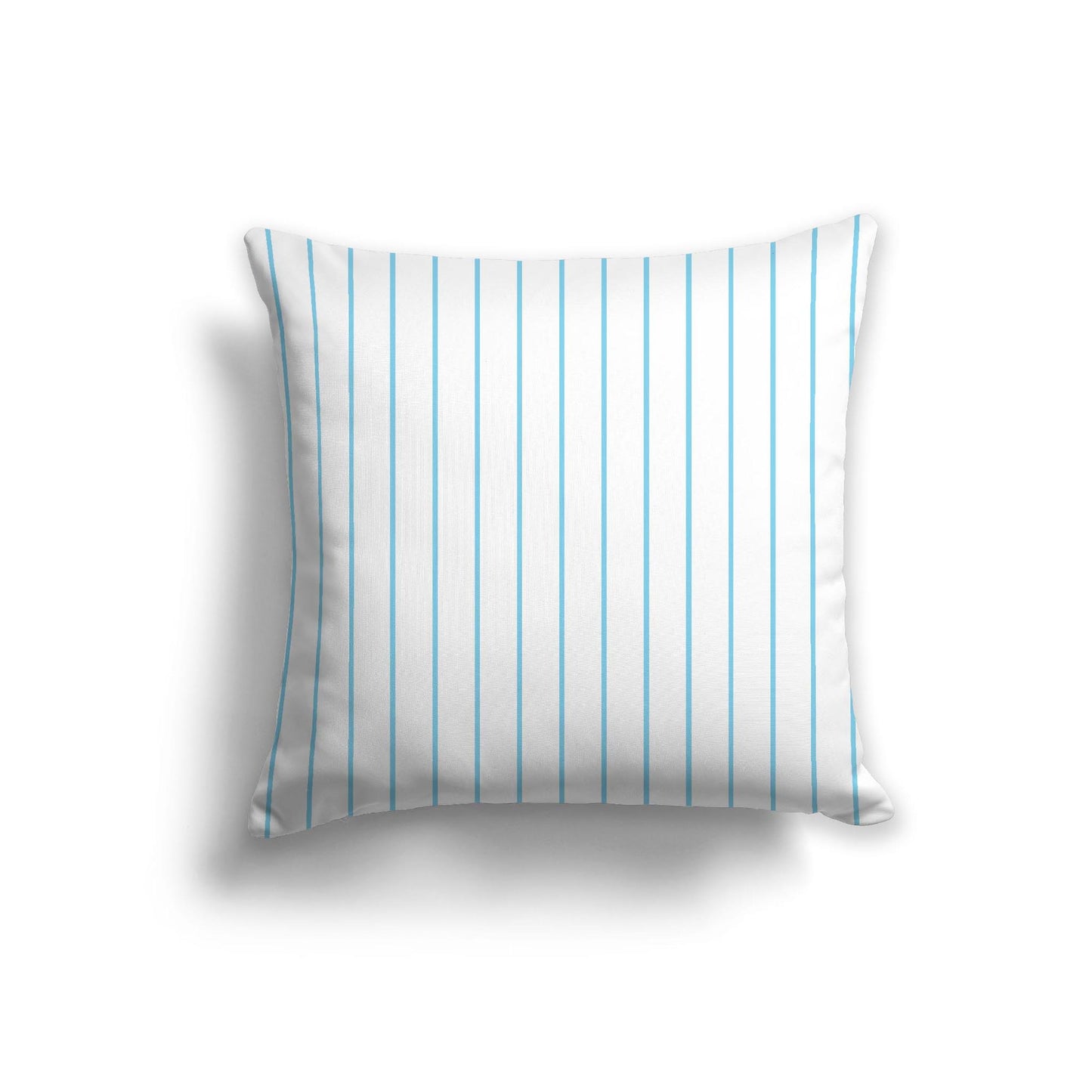 Off-White Cotton Canvas Cushion Covers with Fine Blue Stripes on Front, CACU-1430-151