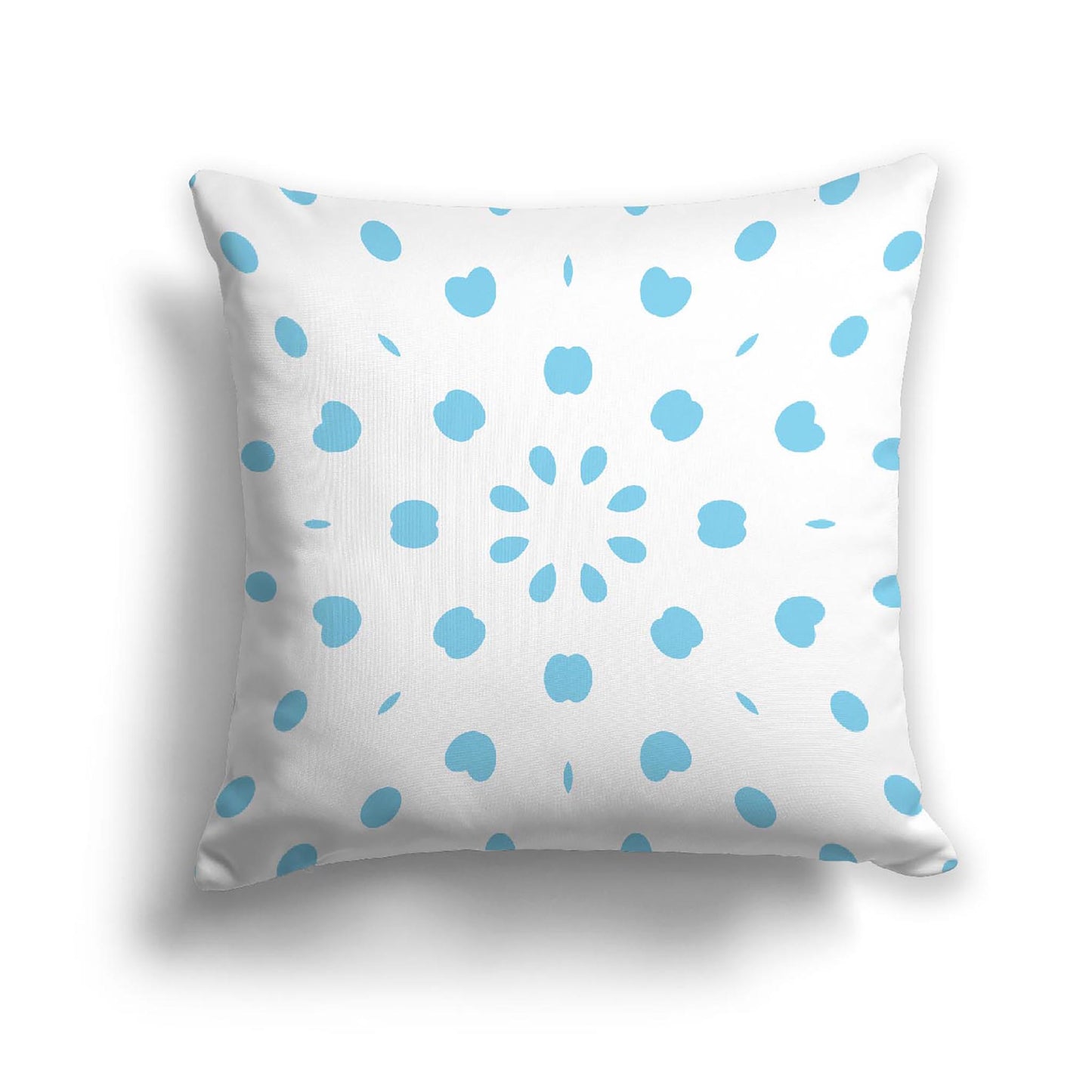 Off-White Cotton Canvas Cushion Covers with Blue Burst Pattern on Front, CACU-1430-231