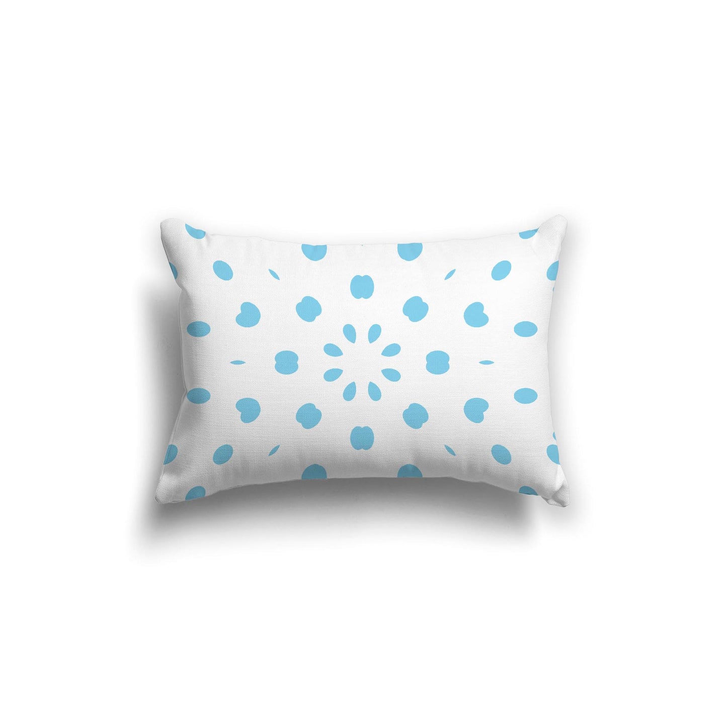 Off-White Cotton Canvas Cushion Covers with Blue Burst Pattern on Front, CACU-1430-231