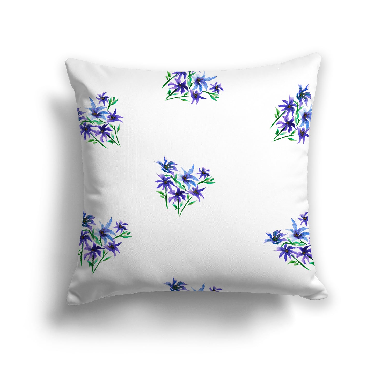 Purple Cotton Canvas Cushion Covers with Medium Floral Pattern, CACU-1305-888