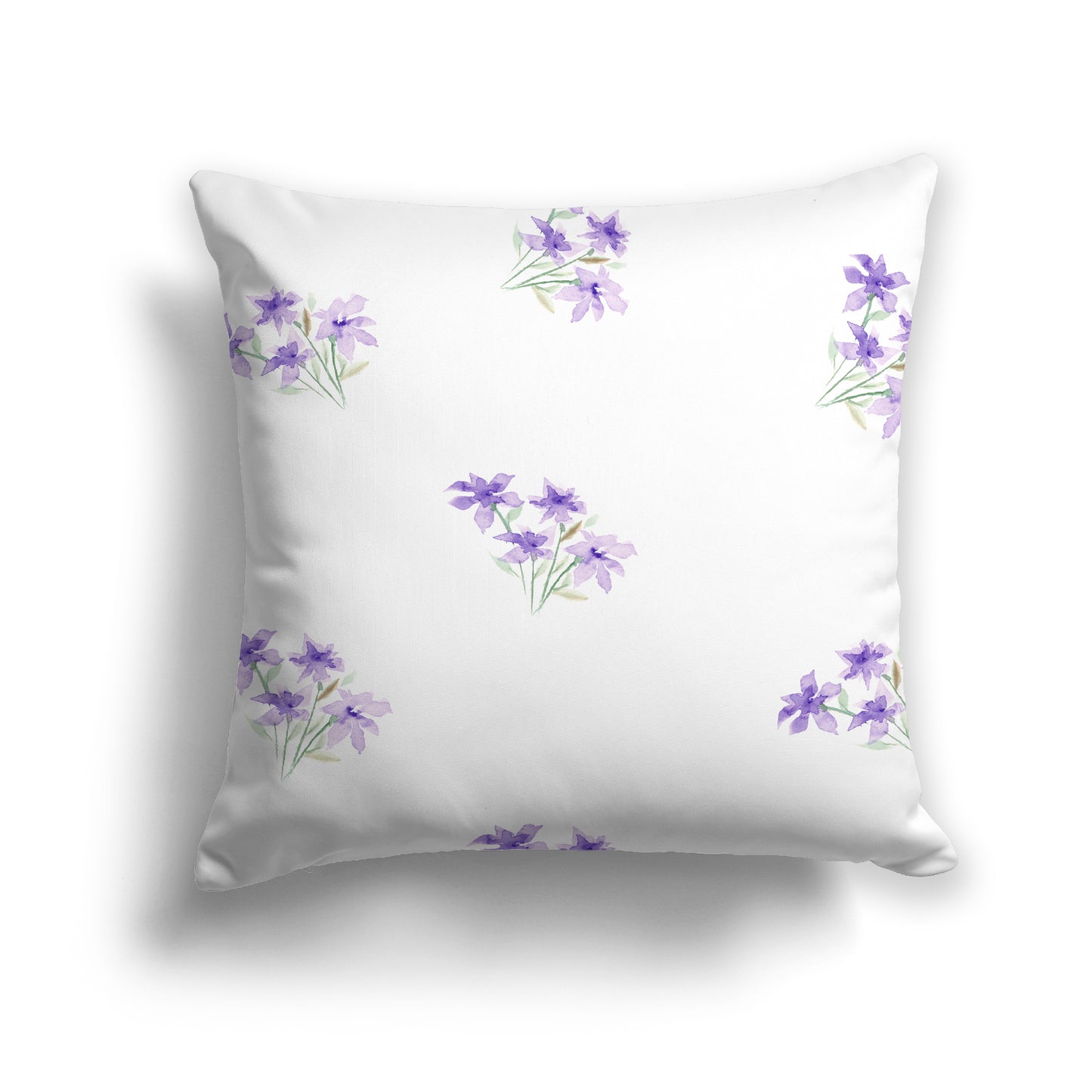 Purple Cotton Canvas Cushion Covers with Medium Floral Pattern, CACU-1325-888